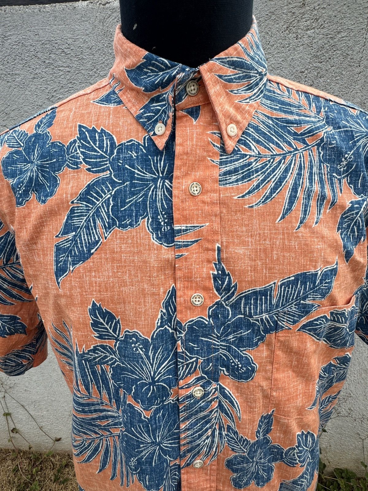 Reyn Spooner New Reyn Spooner Hibiscus Hawaiian Print Orange/Blue Men's M Size US M / EU 48-50 / 2 - 3 Thumbnail