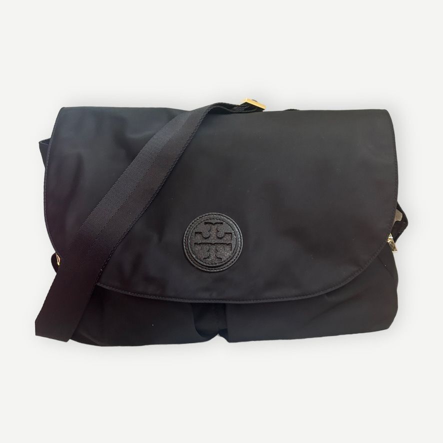 Tory Burch Tory Burch Nylon Messenger Baby Diaper Bag Black Gold Classi Grailed