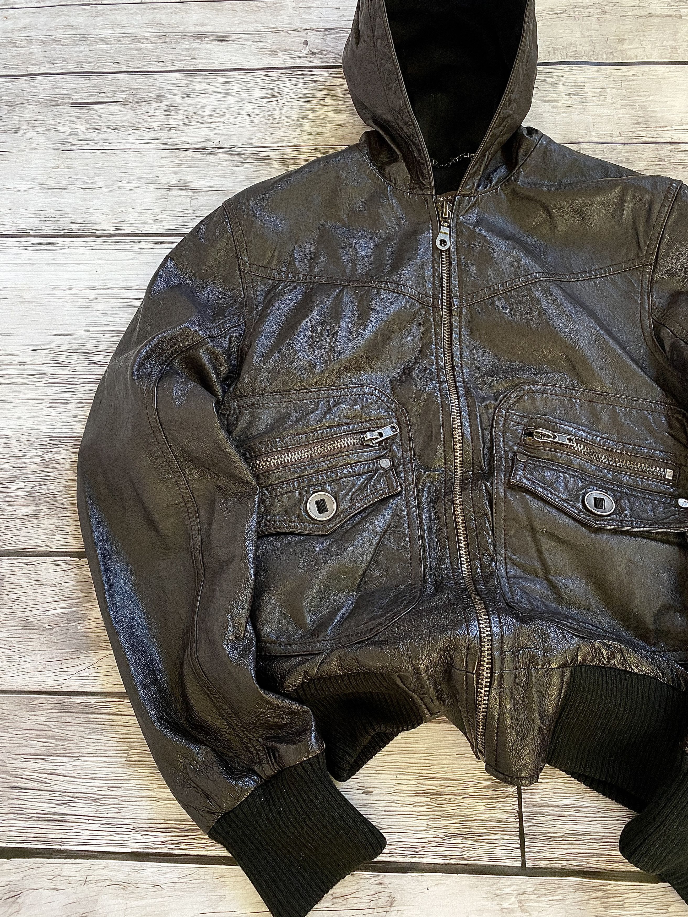 Hysteric Glamour SICK🤯 Balenciaga Style Opium Leather Jacket With Hood y2k Size US M / EU 48-50 / 2 - 3 Thumbnail