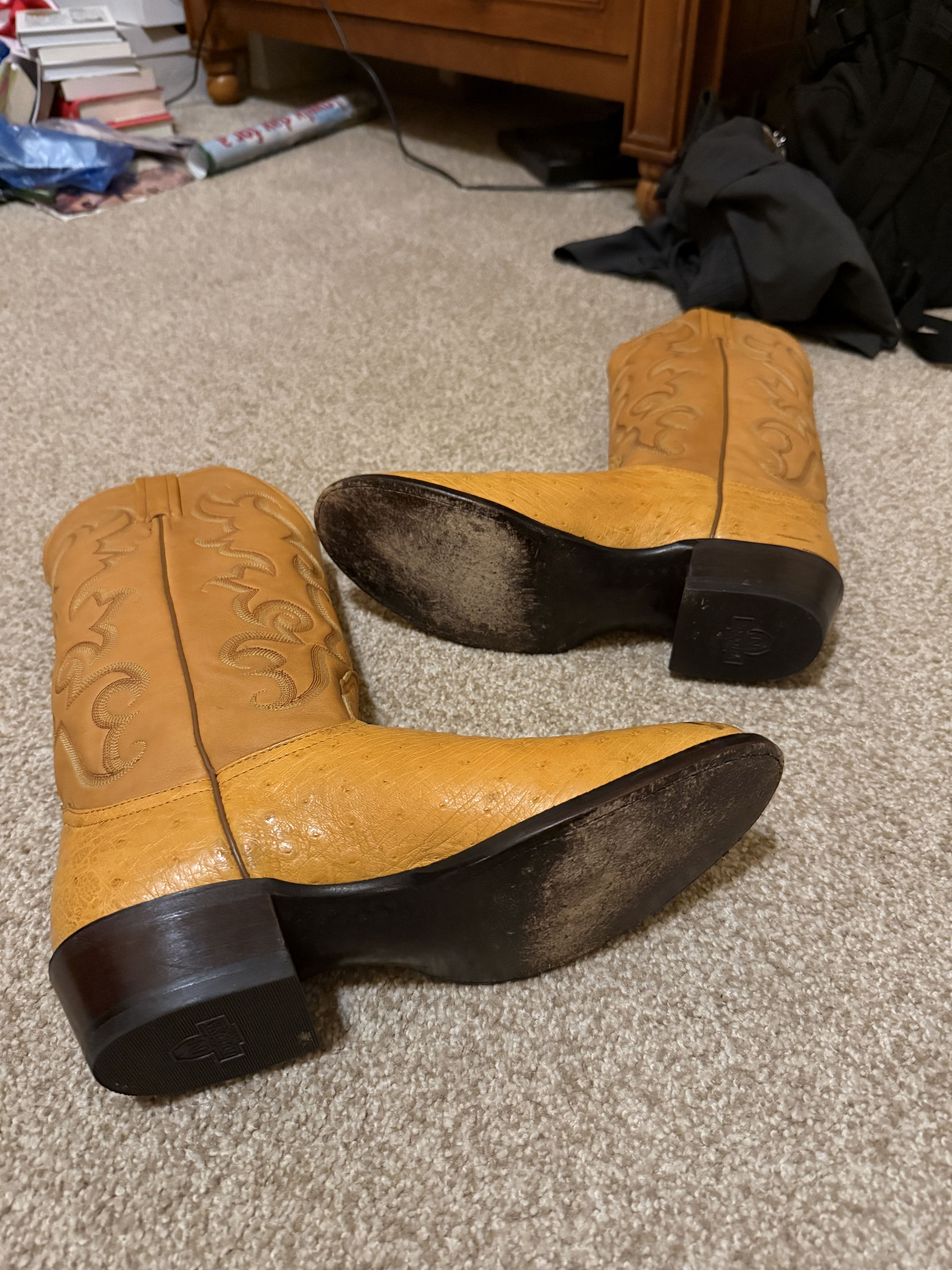 Nocona Boots Nocona Ostrich Cowboy Boots Size 9A (narrow foot) Size US 9 / EU 42 - 4 Thumbnail