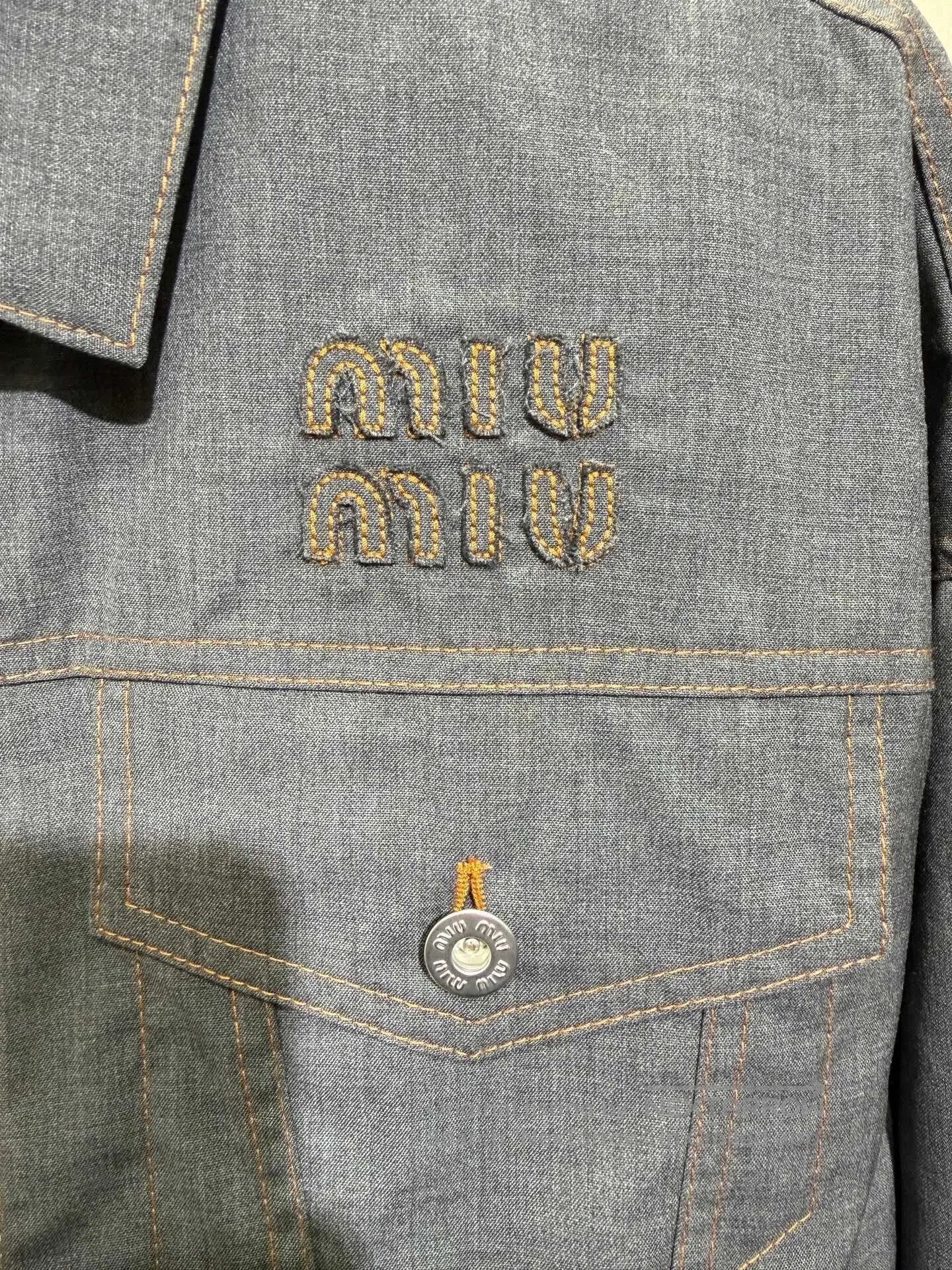 Miu Miu Miu Miu SS23 Long Sleeve Denim Jacket. Size XS / US 0-2 / IT 36-38 - 5 Thumbnail