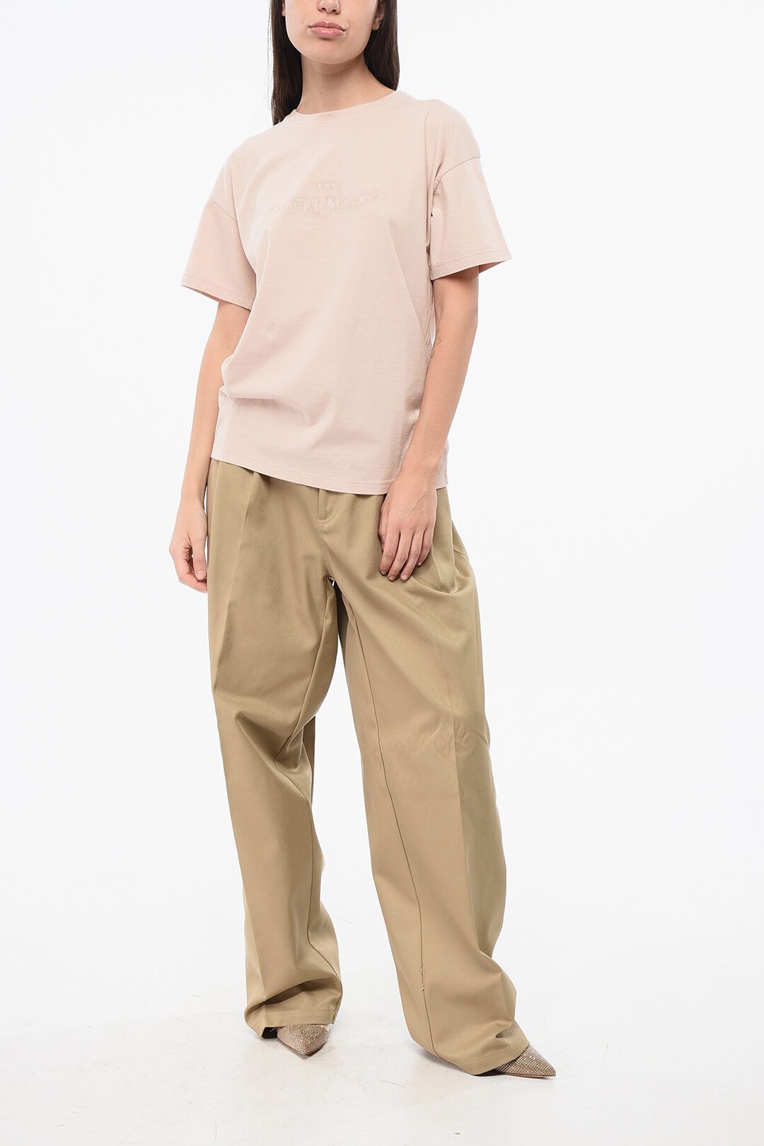 Maison Margiela og1mm0825 Cotton Crewneck T-Shirt in Light Pink Size L / US 10 / IT 46 - 4 Thumbnail