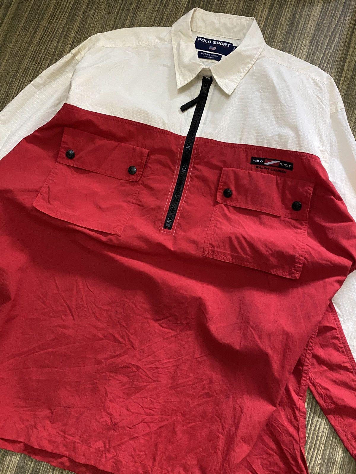 Polo Ralph Lauren Vintage Polo Sport Rafting 2 Pocket Half Zipper Split Colour Size US L / EU 52-54 / 3 - 3 Thumbnail