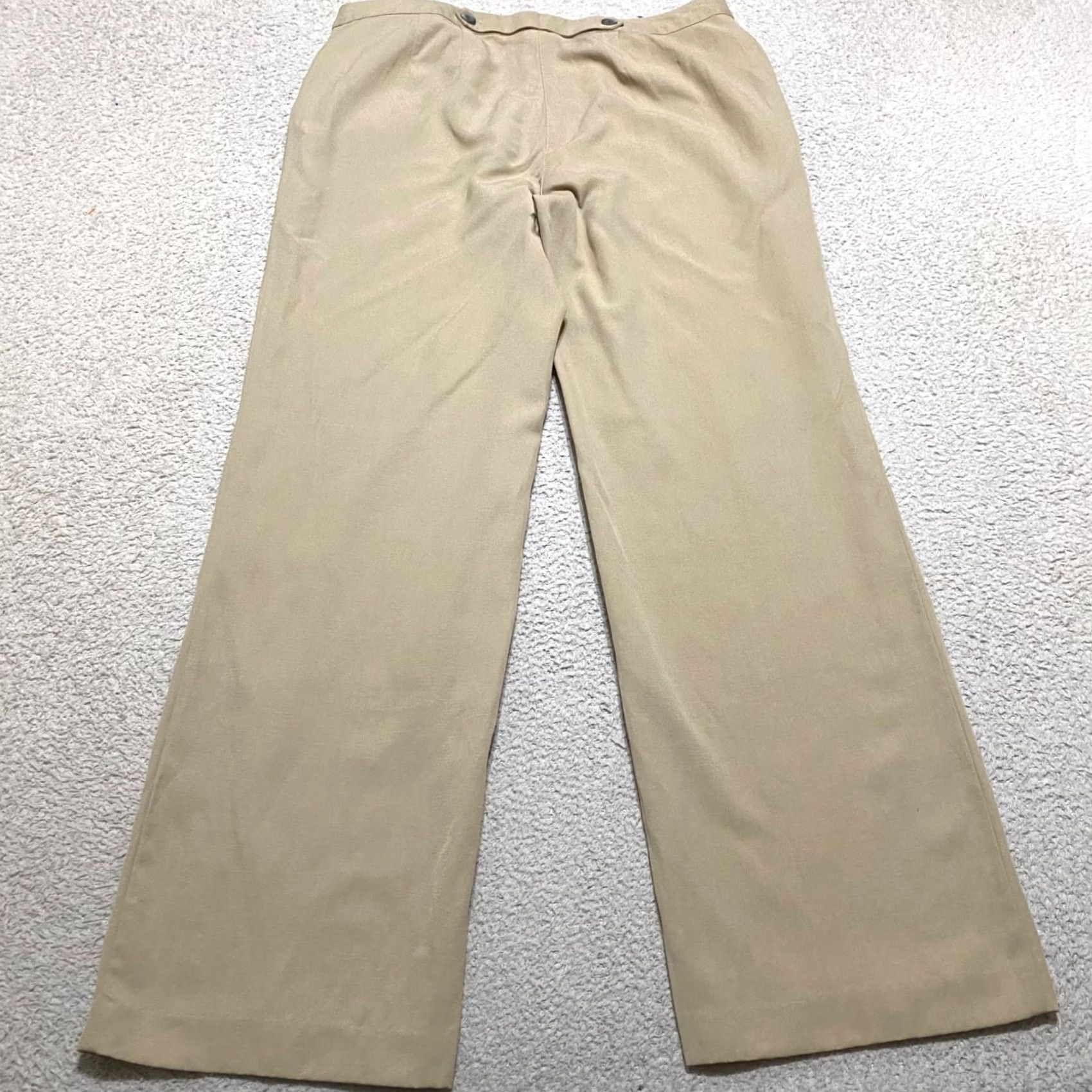 J. Jill J. Jill Womens Pants Beige High Rise Bootcut 14 Regular Inseam 31 Linen Lyocell Denim Chino Style Vintage No Size 24" / US 00 / IT 34 - 2 Thumbnail