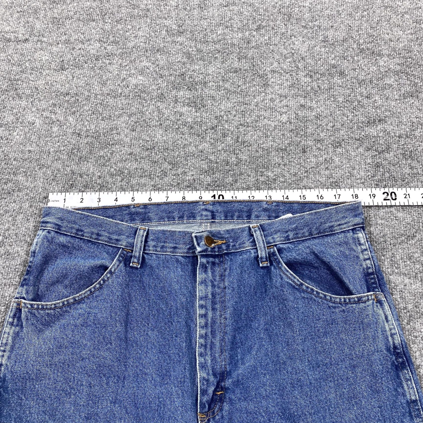 Vintage Rustler Jeans Mens 36x34 Blue Straight Regular Fit Medium Wash Denim Cotton Zip Fly Pockets Mens Size US 36 / EU 52 - 5 Thumbnail