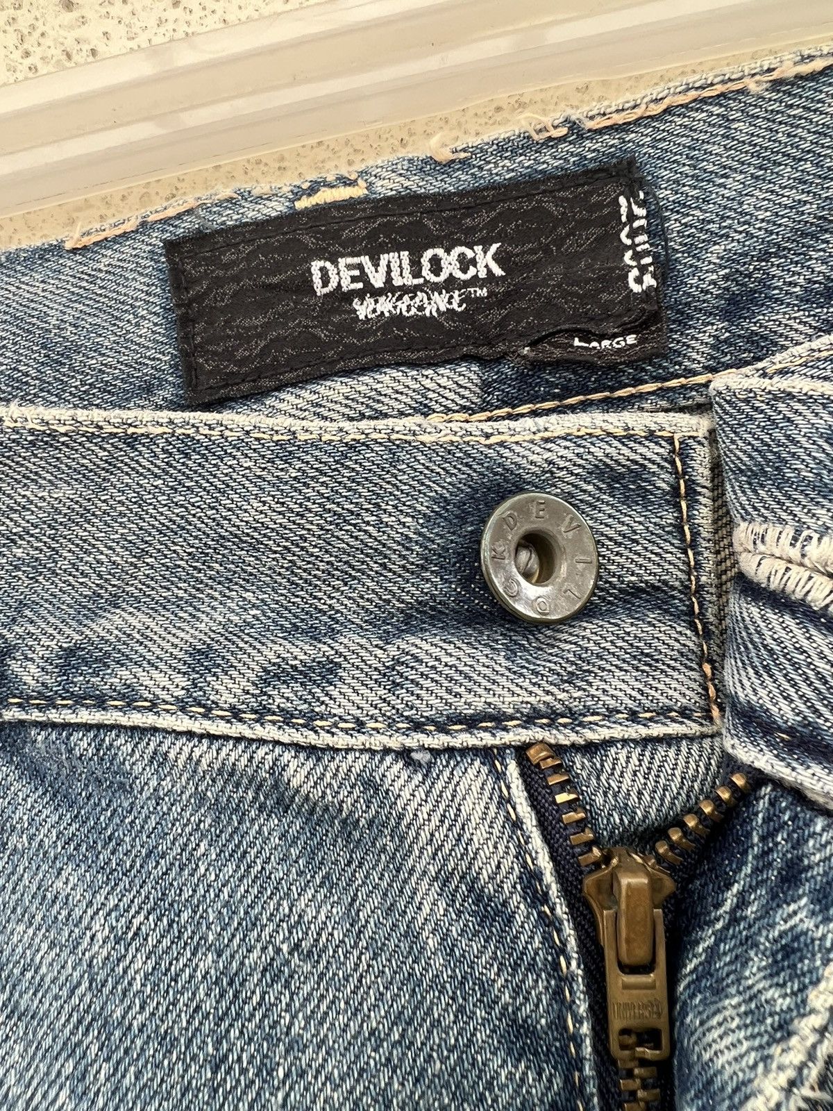 Devilock Vintage Devilock Vengeance Distress Mud Denim Selvedge Jeans Size US 32 / EU 48 - 7 Thumbnail