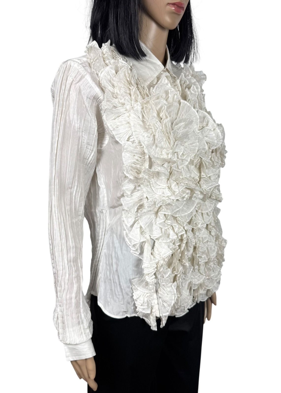 Manish Arora Manish Arora Silk Blouse Button Up Ruffle Pleated size L Size L / US 10 / IT 46 - 4 Thumbnail