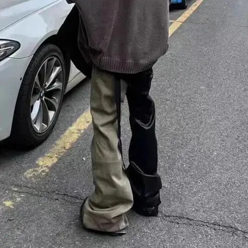Designer RG Style Ribbon Patchwork Gradient Baggy Jeans Loose Y2K Size US 32 / EU 48 - 4 Thumbnail
