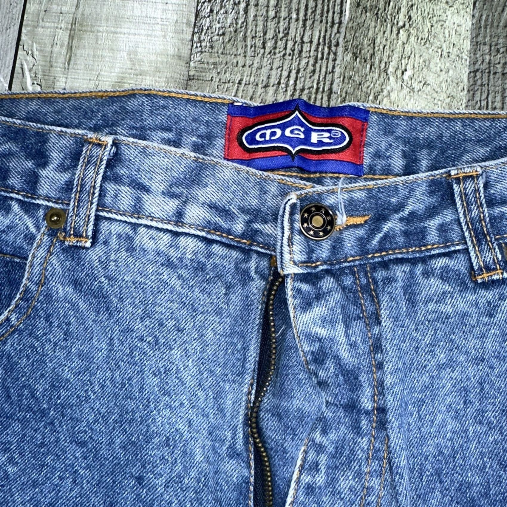 Vintage VINTAGE 90’s MGR Jeans Wide-Leg Taper Mens 34 Blue 32in 90s Deadstock Size US 34 / EU 50 - 4 Thumbnail
