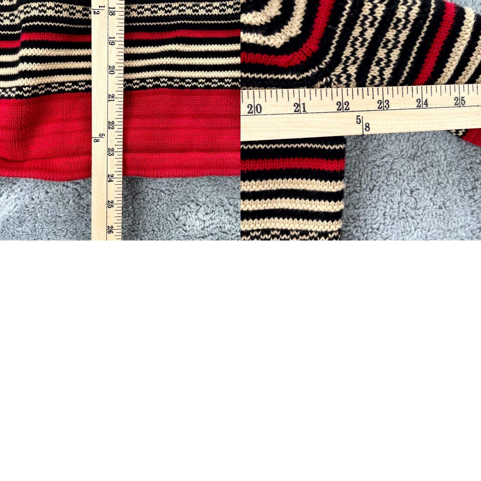 Ralph Lauren Lauren Ralph Lauren Sweater Womens XL Red Striped Cotton Chunky Knit Size XL / US 12-14 / IT 48-50 - 8 Thumbnail