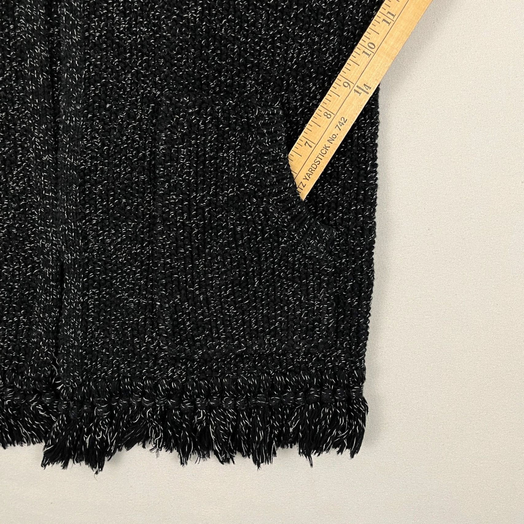 Madewell Madewell Memento Fringe Cardigan Sweater Womens S Black Heavy Knit Open Front Size S / US 4 / IT 40 - 6 Thumbnail