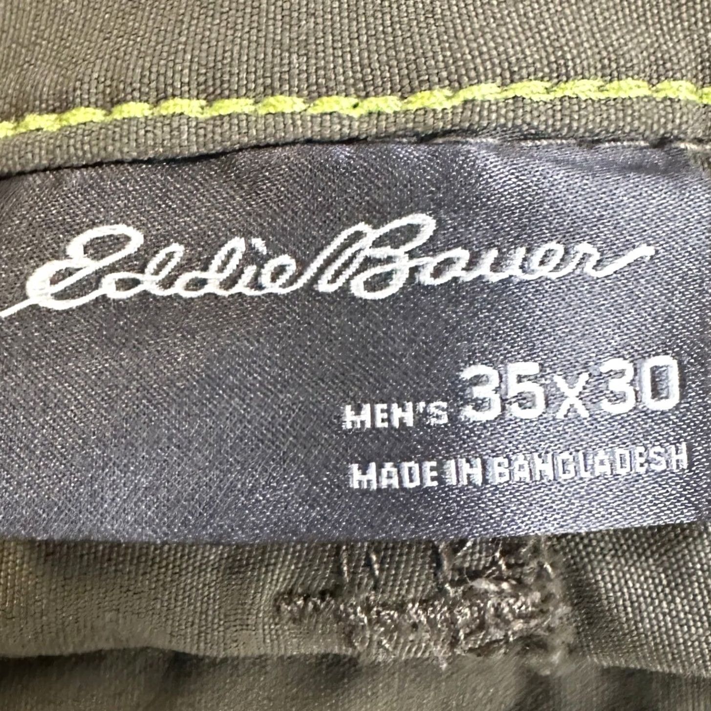 Eddie Bauer Eddie Bauer Mens Pants Hiking Flat Front Chino Straight Leg 35x30 Green Lightweight Stretch Wrinkle Resistant Breathable Travel Casual Workwear EUC Size US 35 - 3 Thumbnail