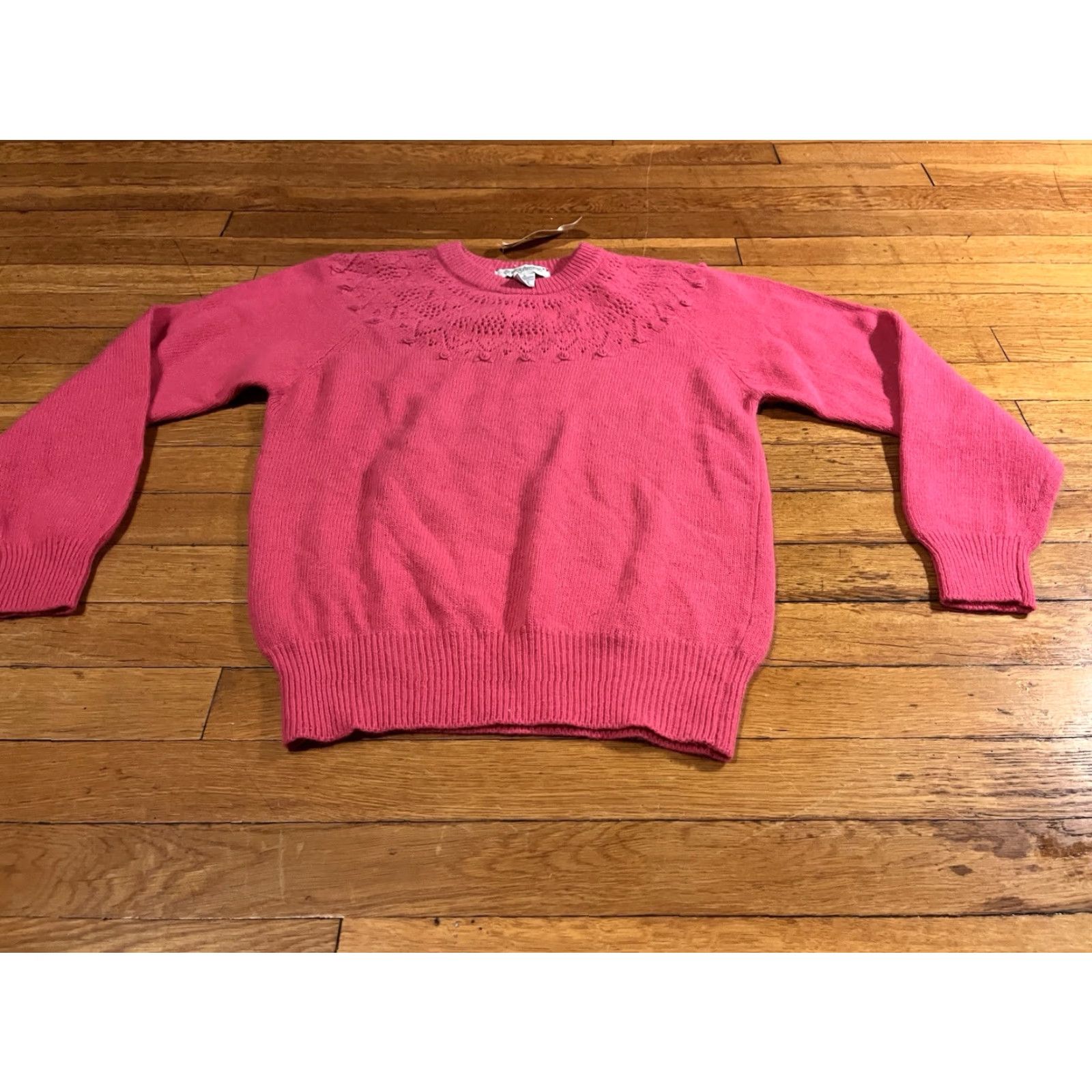 Vintage VINTAGE Spring Avenue Yoke Sweater Women’s Small Pink Angora Wool Blend Knit Sweater Pullover Size S / US 4 / IT 40 - 2 Thumbnail