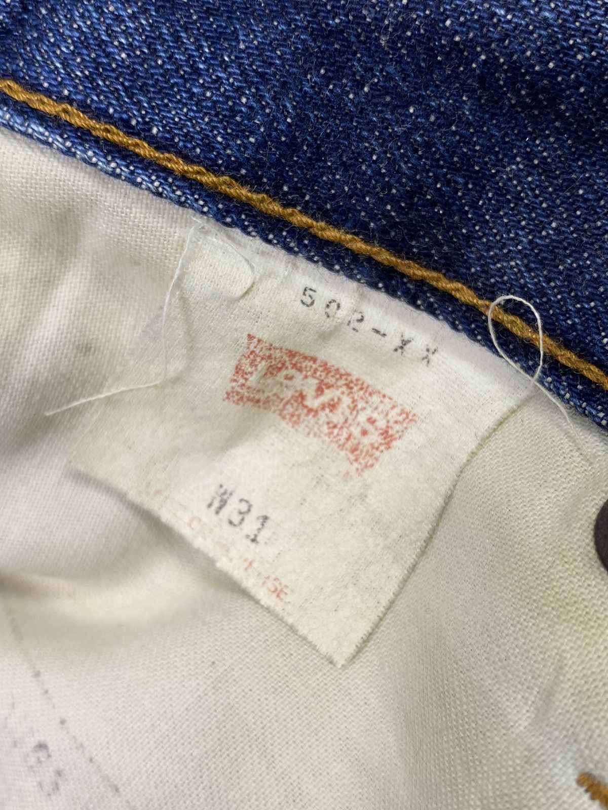 Levi's size 31x36 selvedge 90s levis 502 E stonewash denim jeans Size US 31 - 8 Thumbnail