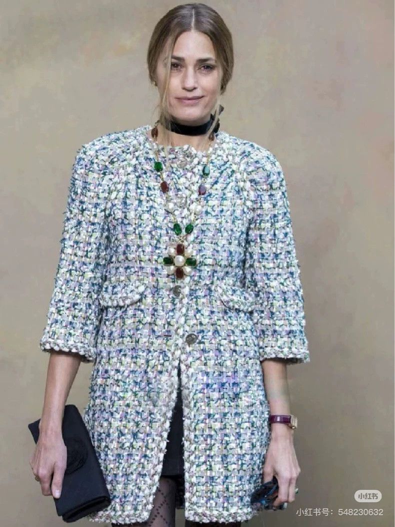 Chanel Chanel Greek series pink and green tweed long coat 2504-Nex Size XS / US 0-2 / IT 36-38 - 6 Thumbnail