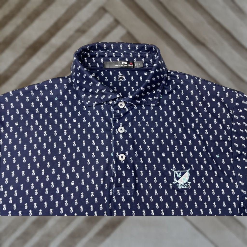 RLX Ralph Lauren Ralph Lauren RLX Golf Performance Polo Shirt Mens M Pineapple AOP Blue Size US M / EU 48-50 / 2 - 1 Thumbnail