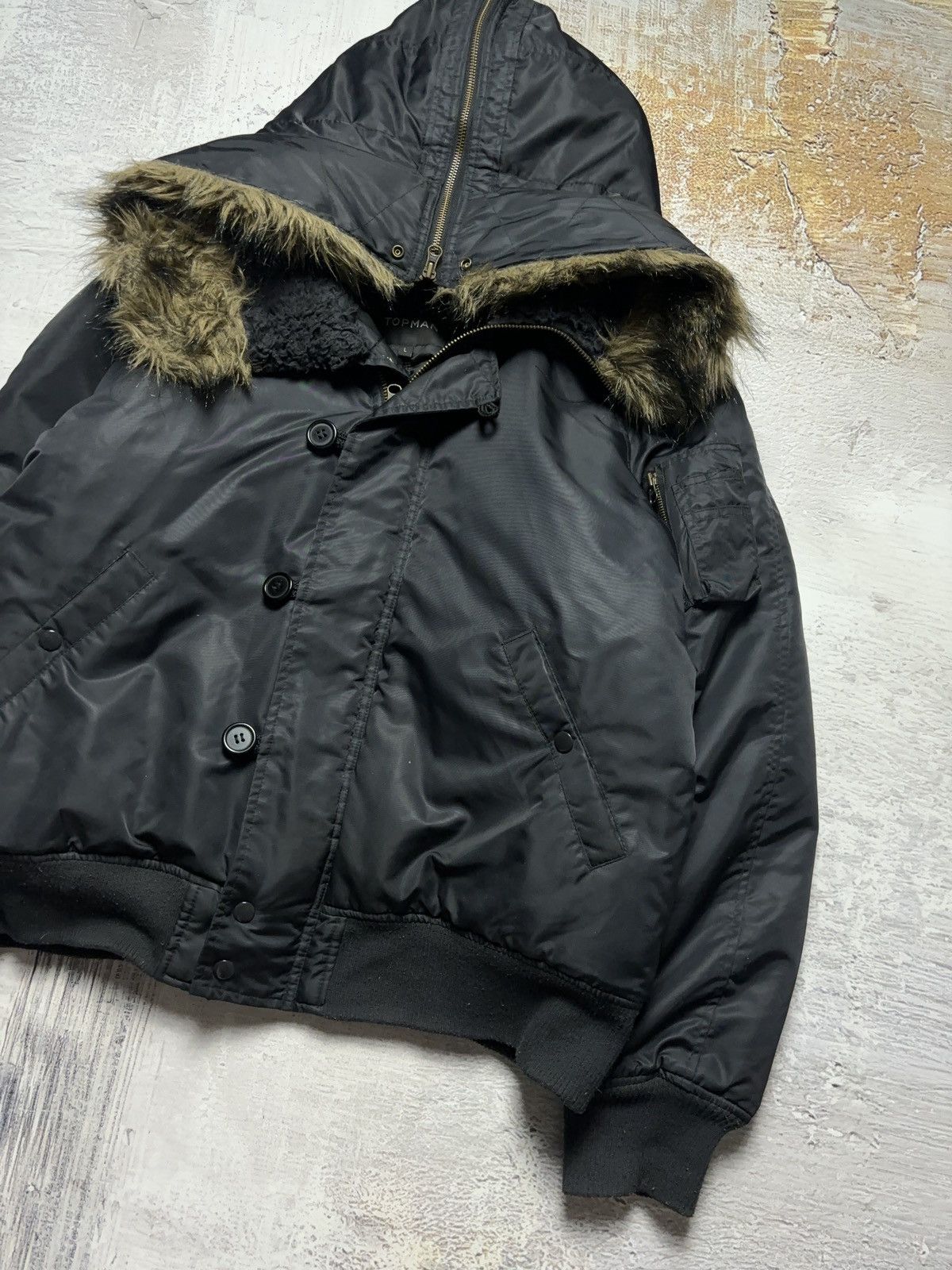 Vintage Vintage N2B style Hooded Cropped Bomber Jacket Size US L / EU 52-54 / 3 - 5 Thumbnail