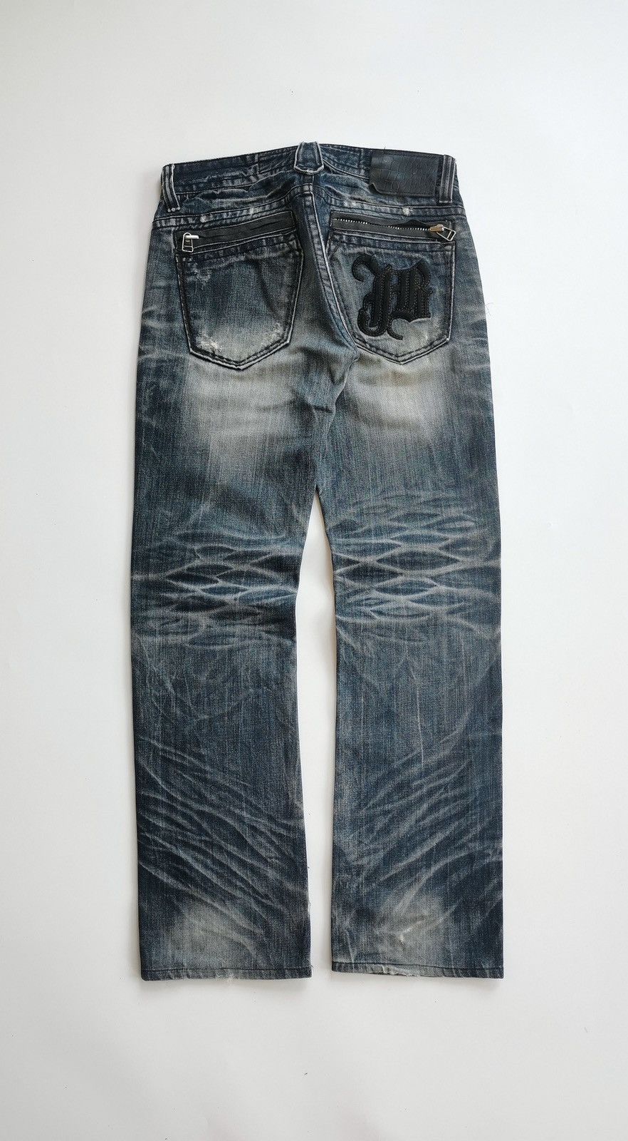 Japanese Brand Jukebox Japan Whiskers Faded Distressed Jeans Size US 31 - 1 Thumbnail