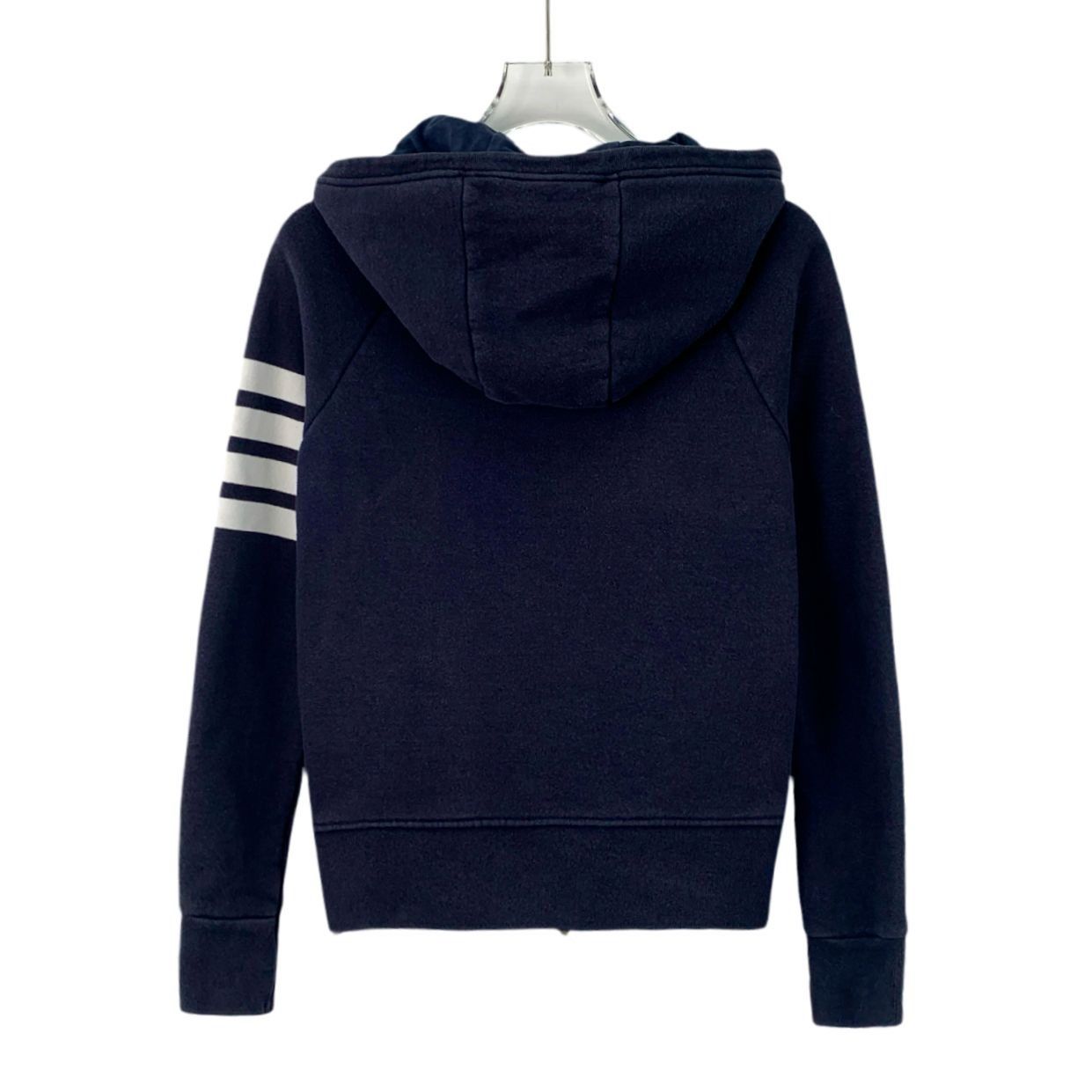 Thom Browne Thom Browne Navy Four-Bar Hooded Zip Jacket Size 40 M Cotton Size M / US 6-8 / IT 42-44 - 7 Thumbnail