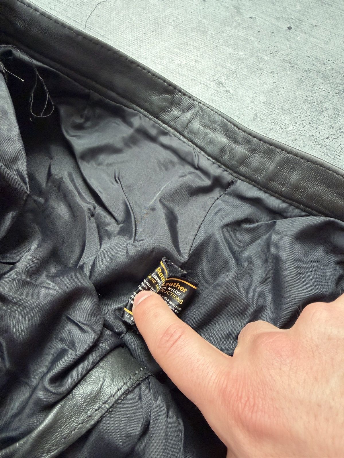 Leather Vintage 1990s Leather Black Riding Chap Pants Emo Pants Size US 35 - 7 Thumbnail