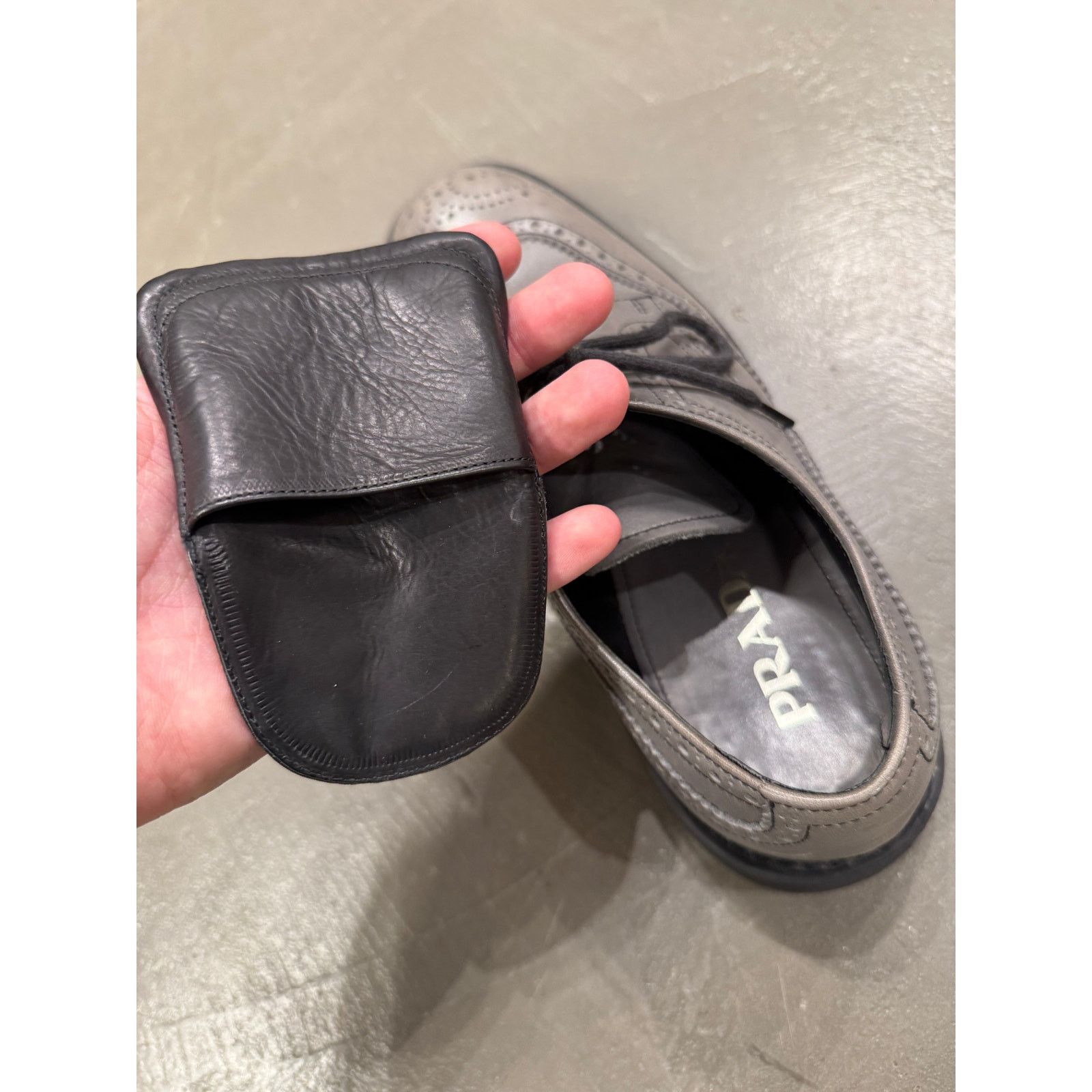 Prada 2000s Prada grey leather derby shoes Size US 12 / IT 42 - 5 Thumbnail