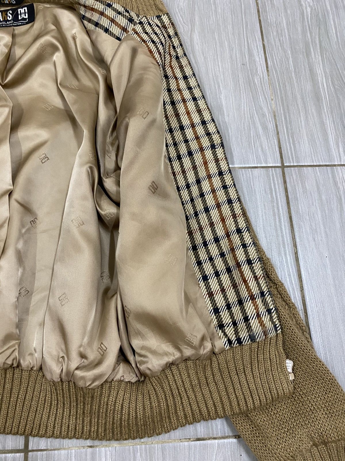 DAKS Vintage DAKS England Knit Bomber Jacket Plaid Panel Size US S / EU 44-46 / 1 - 9 Thumbnail