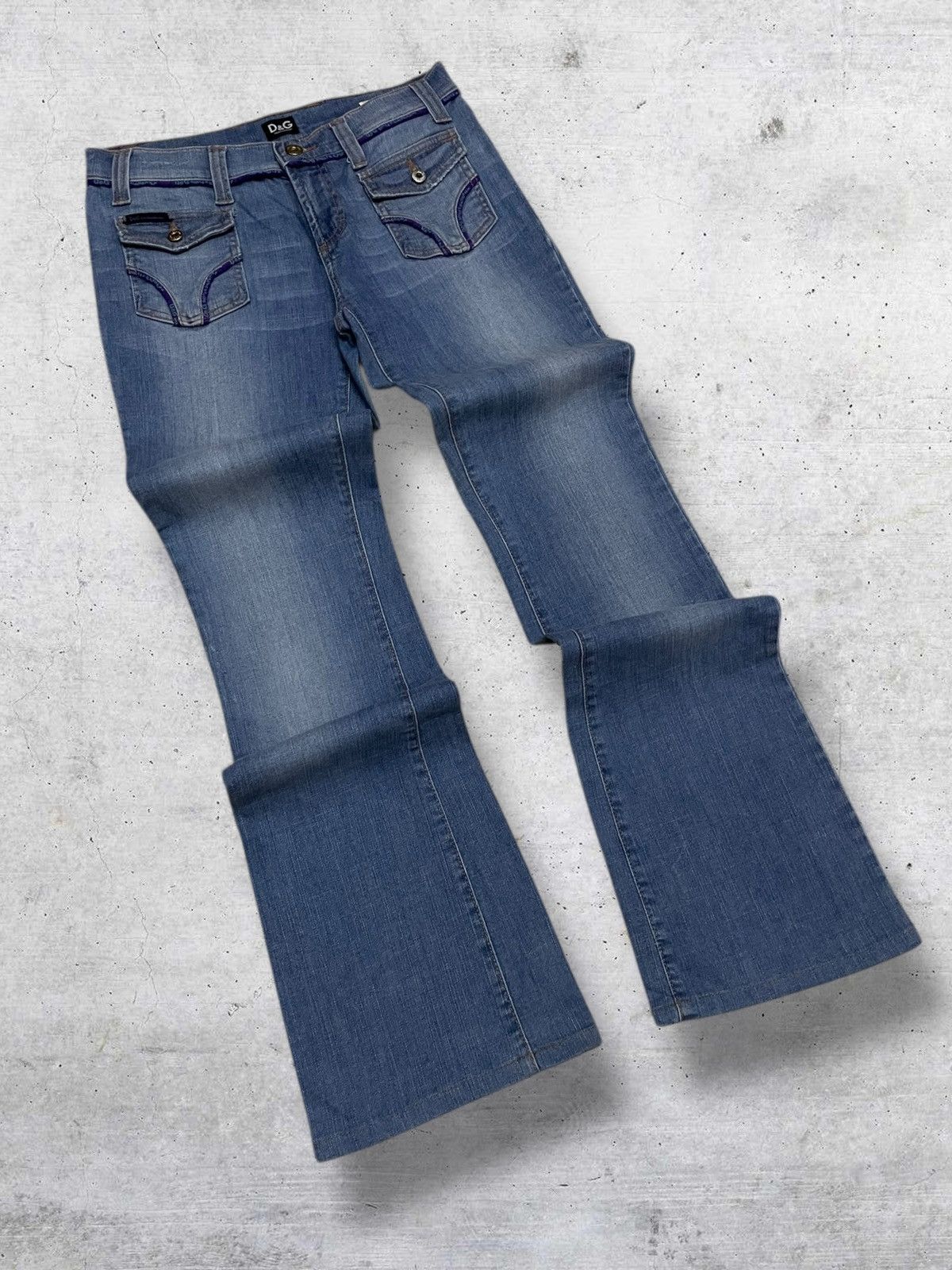 Dolce & Gabbana VINTAGE DOLCE & GABBANA DESIGNER 90S RARE FLARED BLUE WASHED Size US 28 / EU 44 - 2 Thumbnail