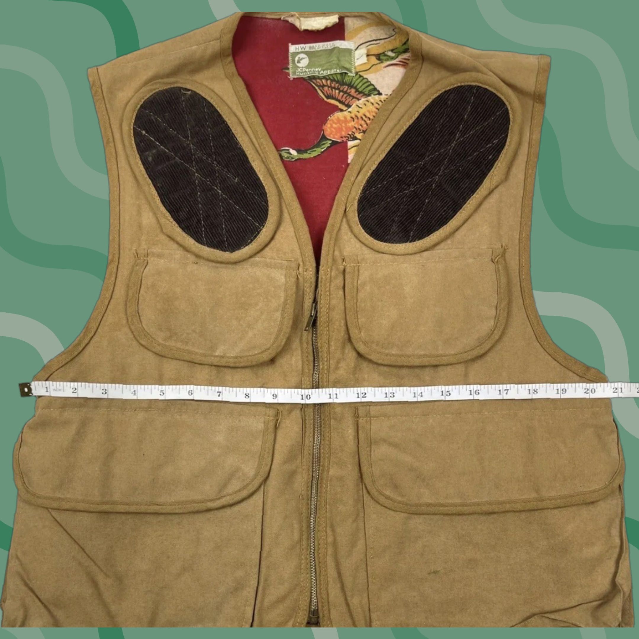 JCPenney VINTAGE JC Penney Vest L Brown Canvas Hunting Casual Made in USA 80s Mens Size US L / EU 52-54 / 3 - 1 Thumbnail