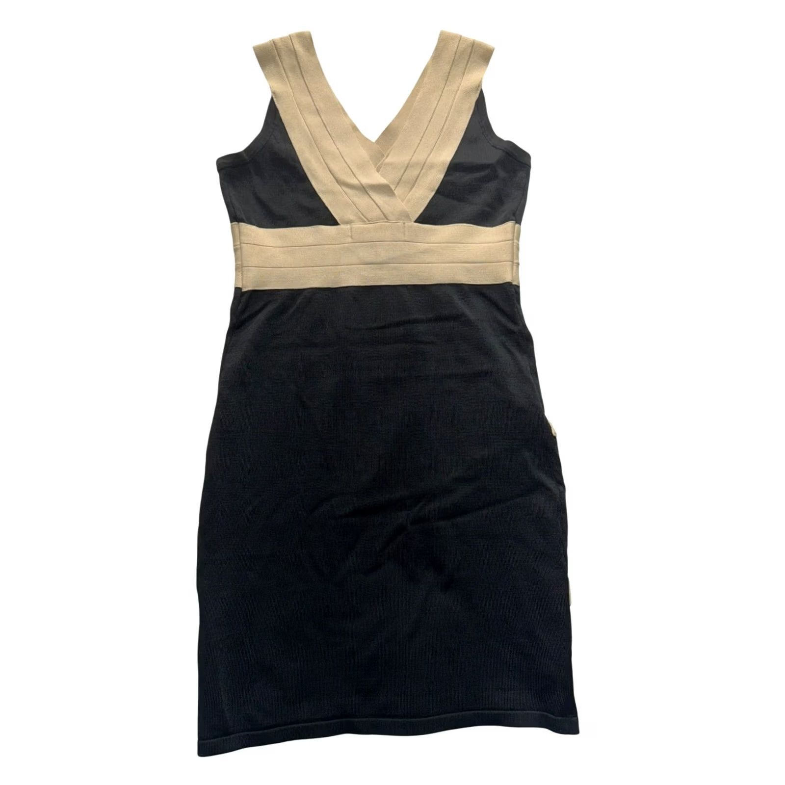 Vintage Lola Bandage Dress Mini Short Womens Small Black and beige Bodycon Going out 5105 Size S / US 4 / IT 40 - 2 Thumbnail