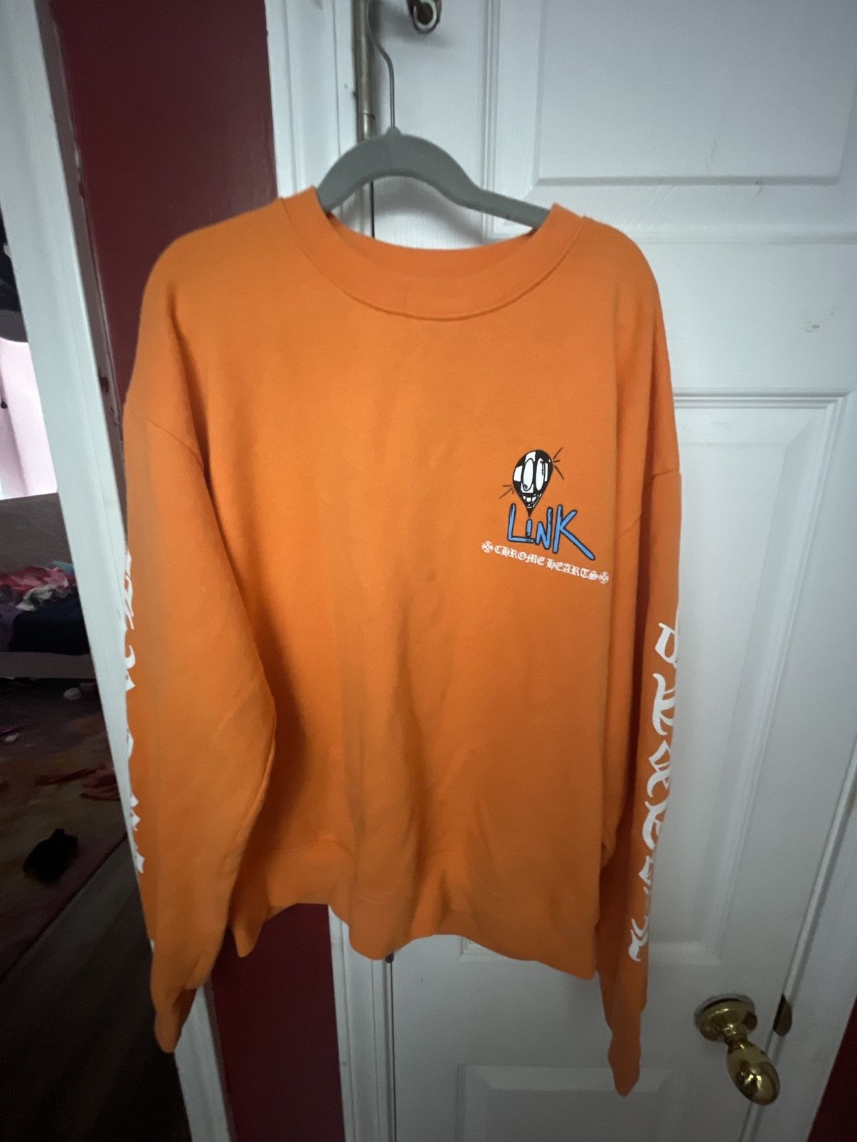 image of Chrome Hearts Sweaters | Chrome Hearts X Matty Boy Orange, Men's (Size Small)