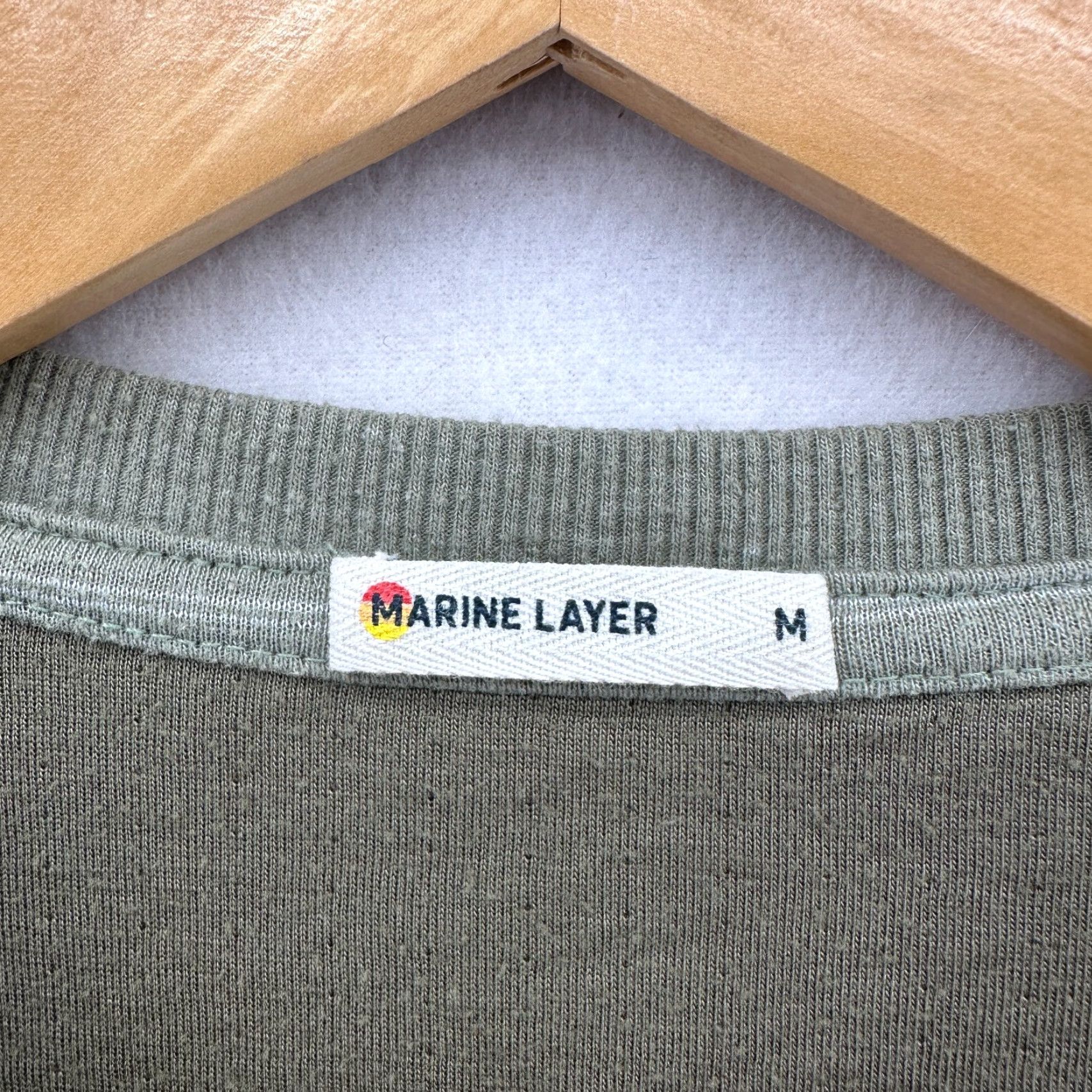 Marine Layer VINTAGE Marine Layer Henley Green Striped Large Crewneck Cotton Mens Size Medium Size US M / EU 48-50 / 2 - 5 Thumbnail