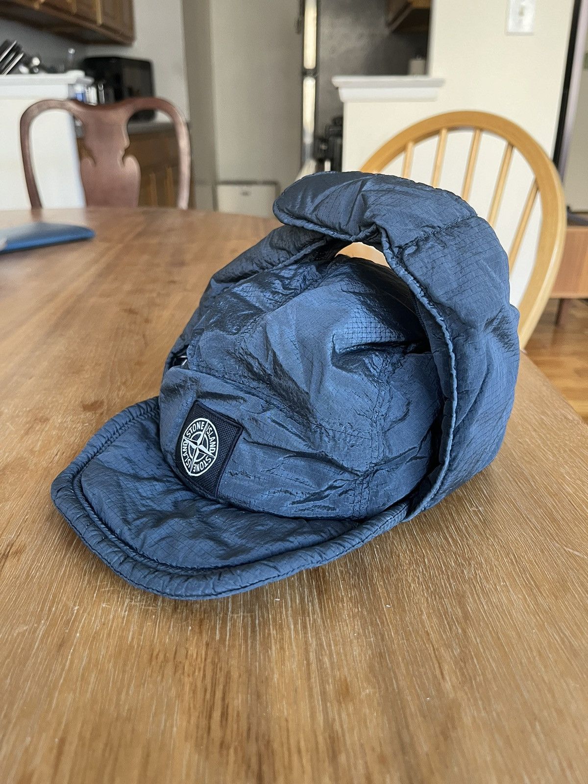 Stone Island Stone island metal nylon trapper hat gray size