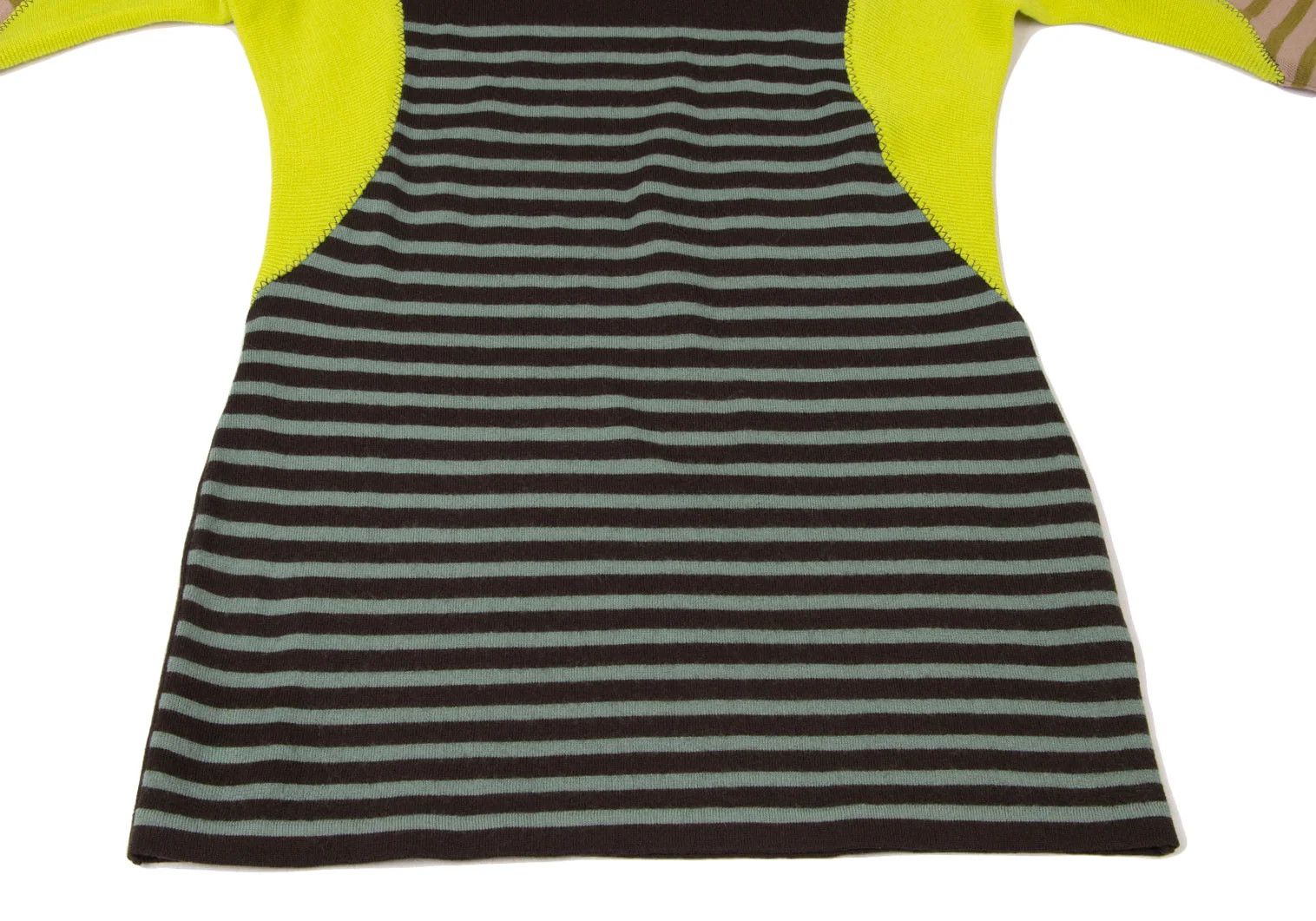 Jean Paul Gaultier High Neck Knit Striped Top in Brown Pink Yellow, Size 44 Size US S / EU 44-46 / 1 - 8 Thumbnail
