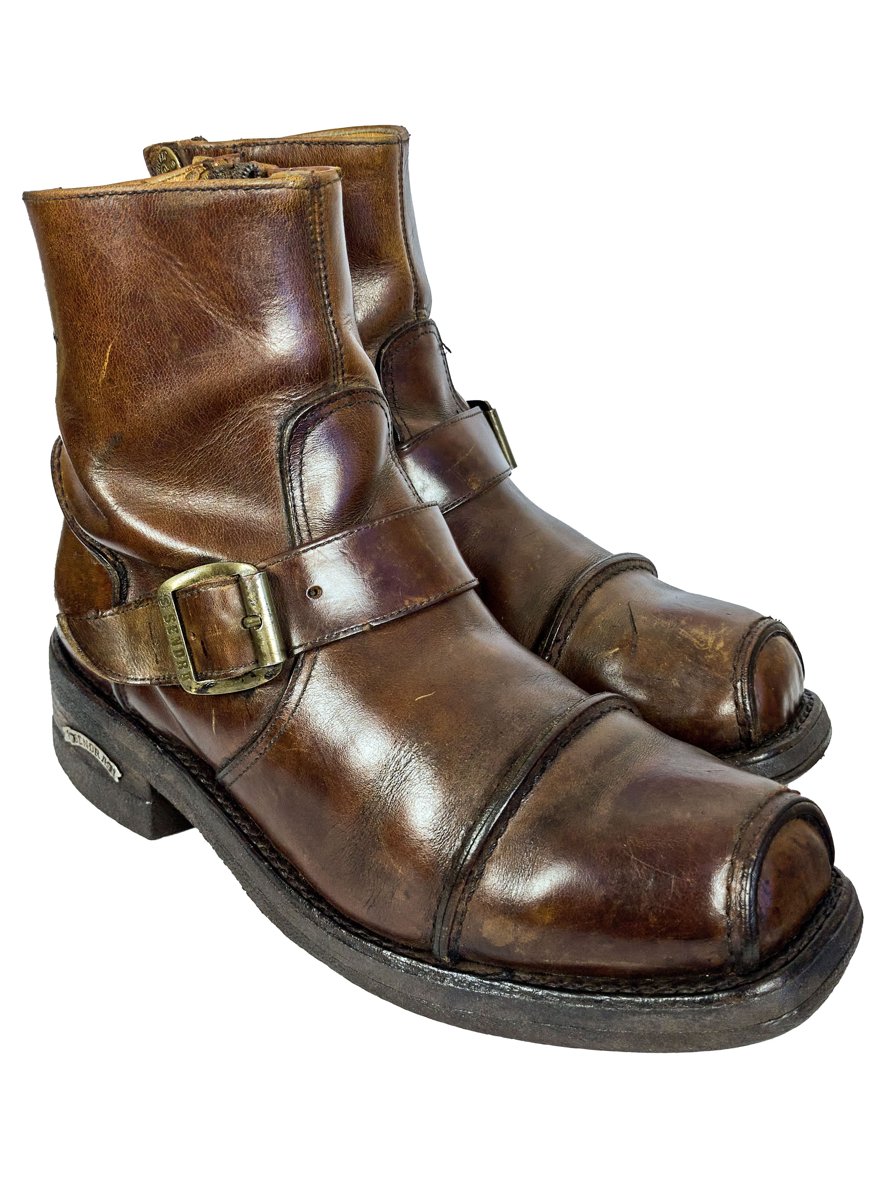 Cowboy Equipment × Genuine Leather × Sendra Sendra Spanish Western women's leather zip boots, buffalo Size US 10 / IT 40 - 1 Thumbnail