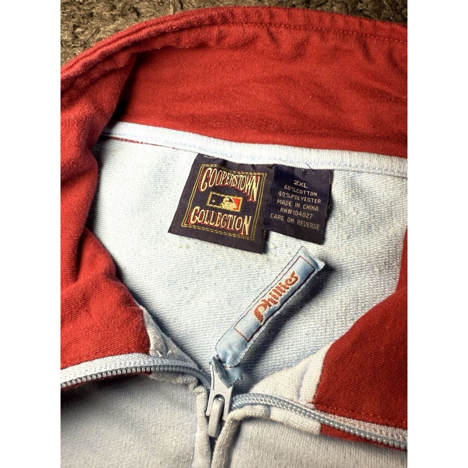 Vintage Majestic Phillies Jacket XL Powder Blue Cooperstown Varsity 2XL Size US XXL / EU 58 / 5 - 5 Thumbnail
