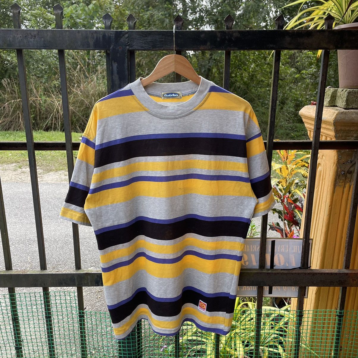 Gotcha × Vintage 🔥Vintage 90s Gotcha Multicolour Stripes Surf Skate Tee Size US XL / EU 56 / 4 - 1 Thumbnail