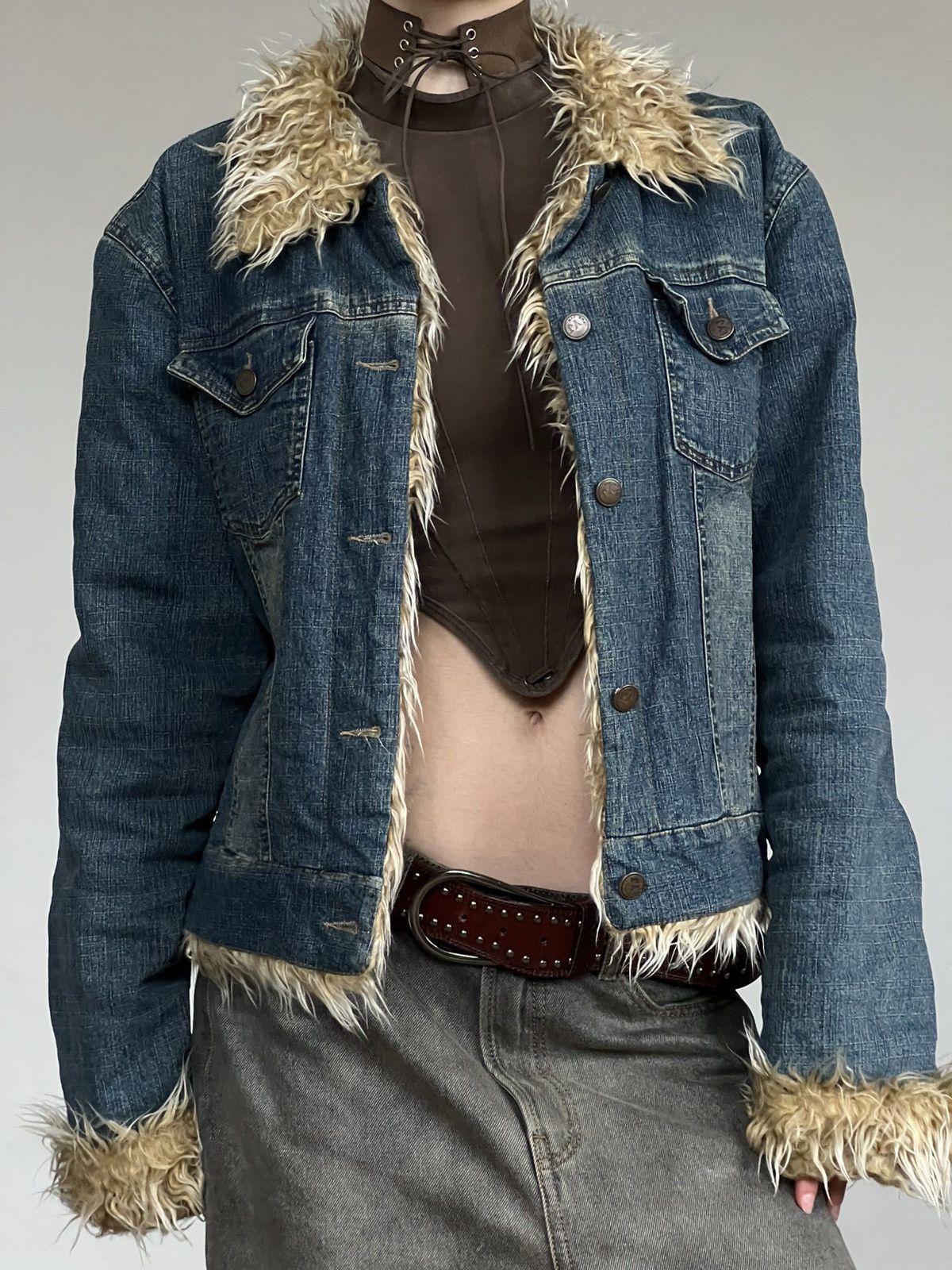 Vintage VINTAGE FAUX FUR DENIM JACKET AFGHAN COAT MINI PENNY LANE Size M / US 6-8 / IT 42-44 - 7 Thumbnail