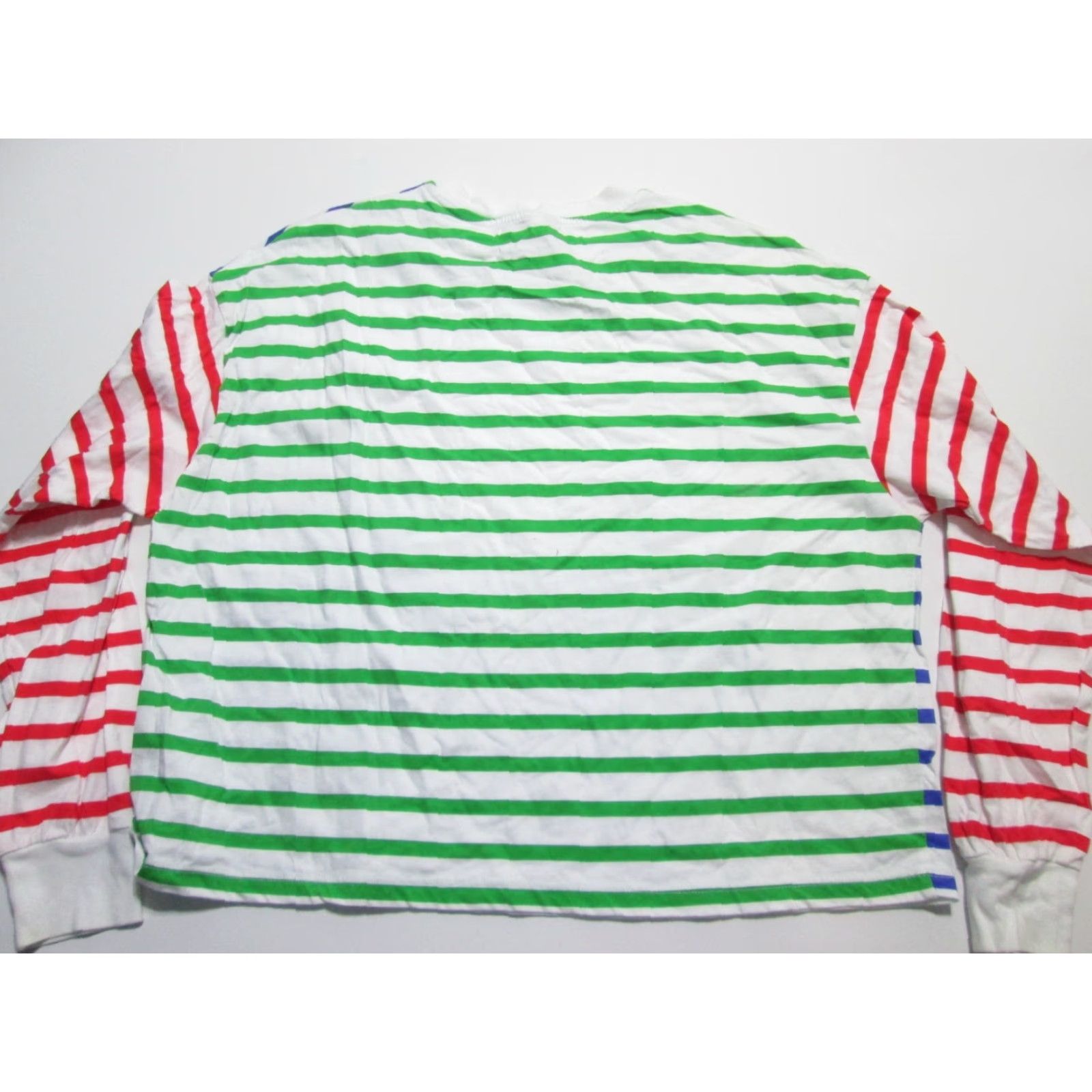 Asos Asos Womens Sweatshirt White Multi Striped Long Sleeve Crew Neck Stretch Size 4 Size S / US 4 / IT 40 - 2 Thumbnail