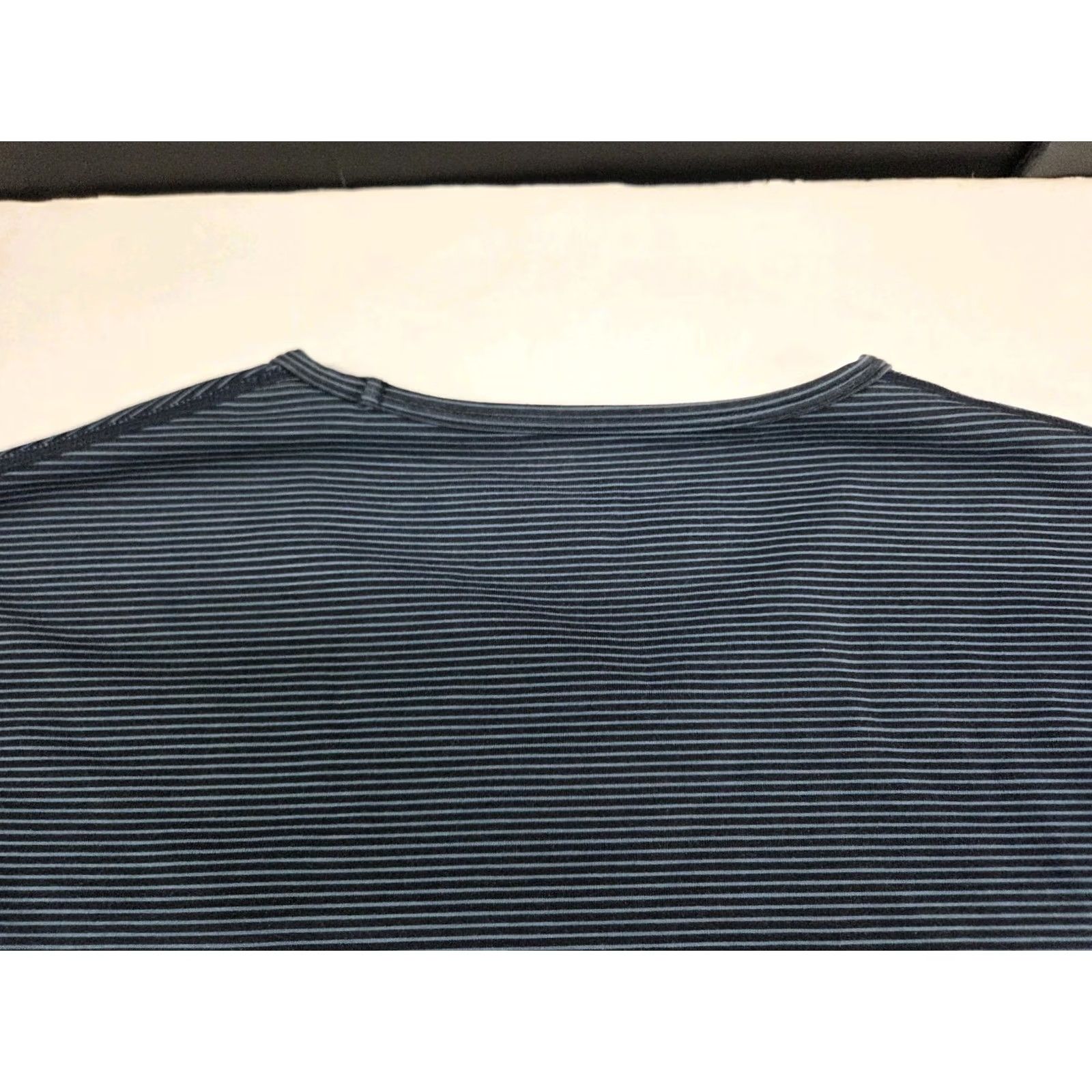 Vintage BYLT Drop Cut Lux Short Sleeve Blue Striped Shirt L Mens Henley Logo Knit Cotton Polyester Spandex Easy Care Regular Fit 8073 Size US L / EU 52-54 / 3 - 5 Thumbnail