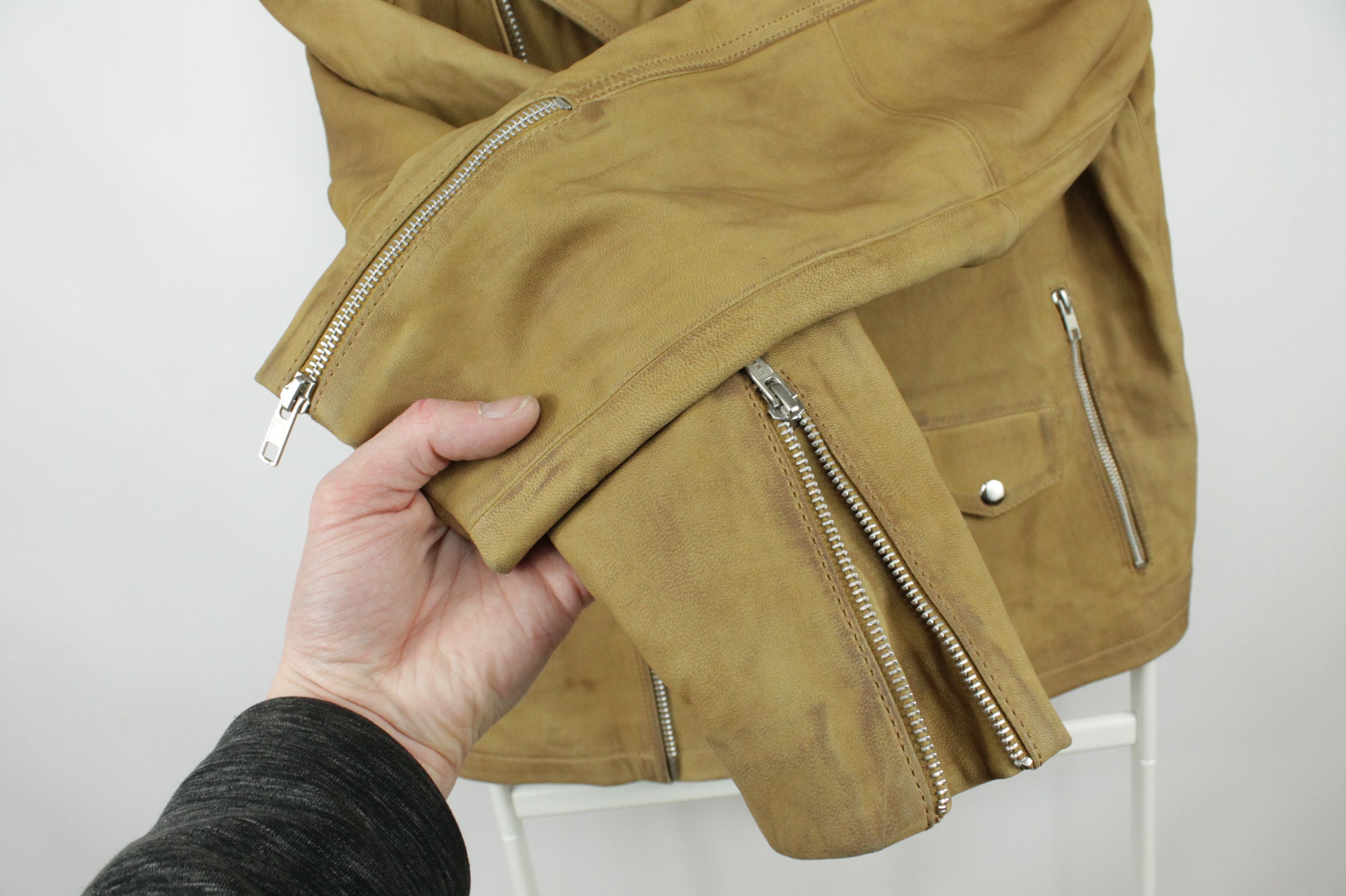 Genuine Leather Casual Friday Biker Jacket In Tan Leather Size US L / EU 52-54 / 3 - 8 Thumbnail