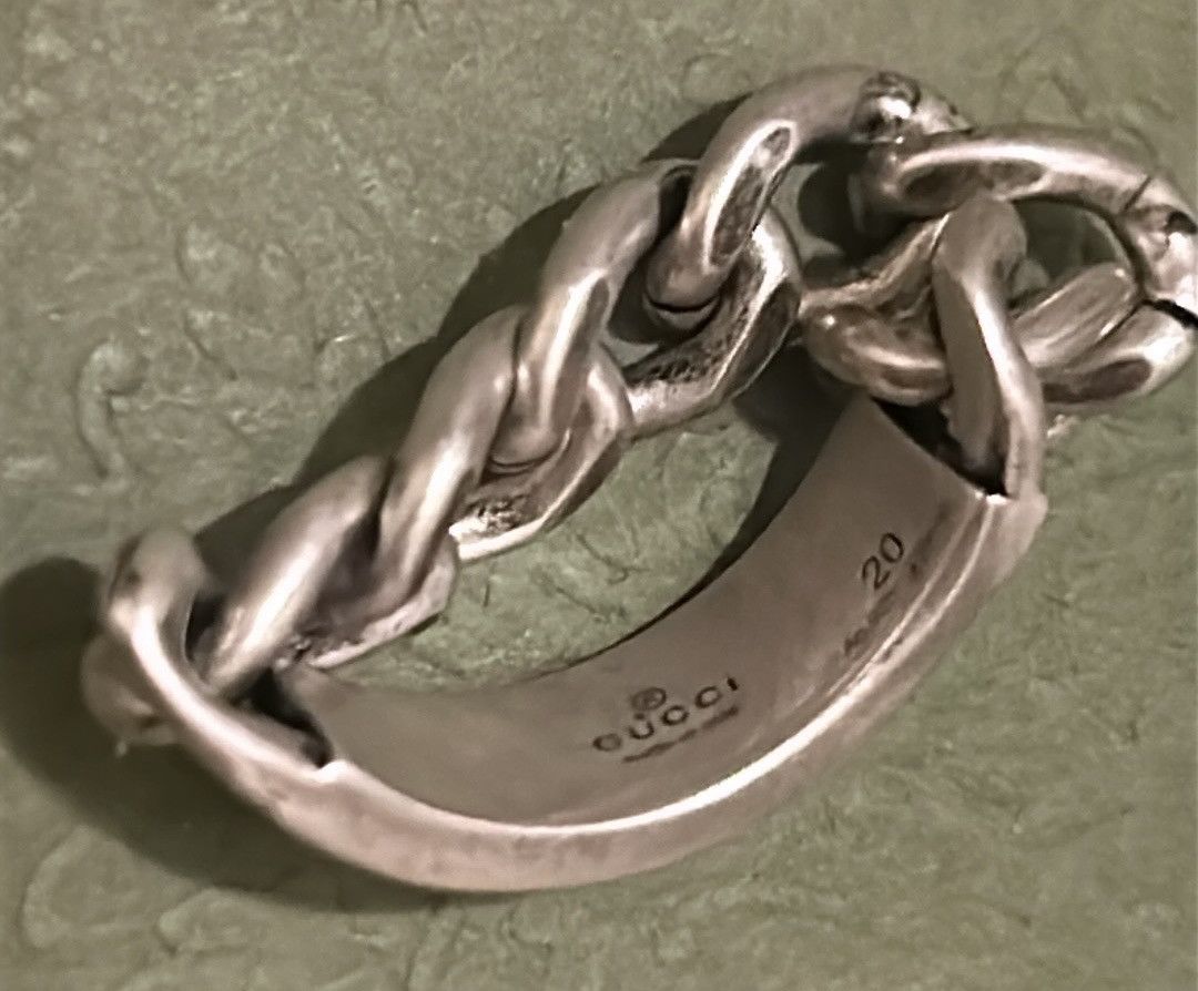 Gucci Gucci Tag Chain Enamel Arg 925 Ring Gucci Size 20/ US size 9 Size ONE SIZE - 7 Thumbnail