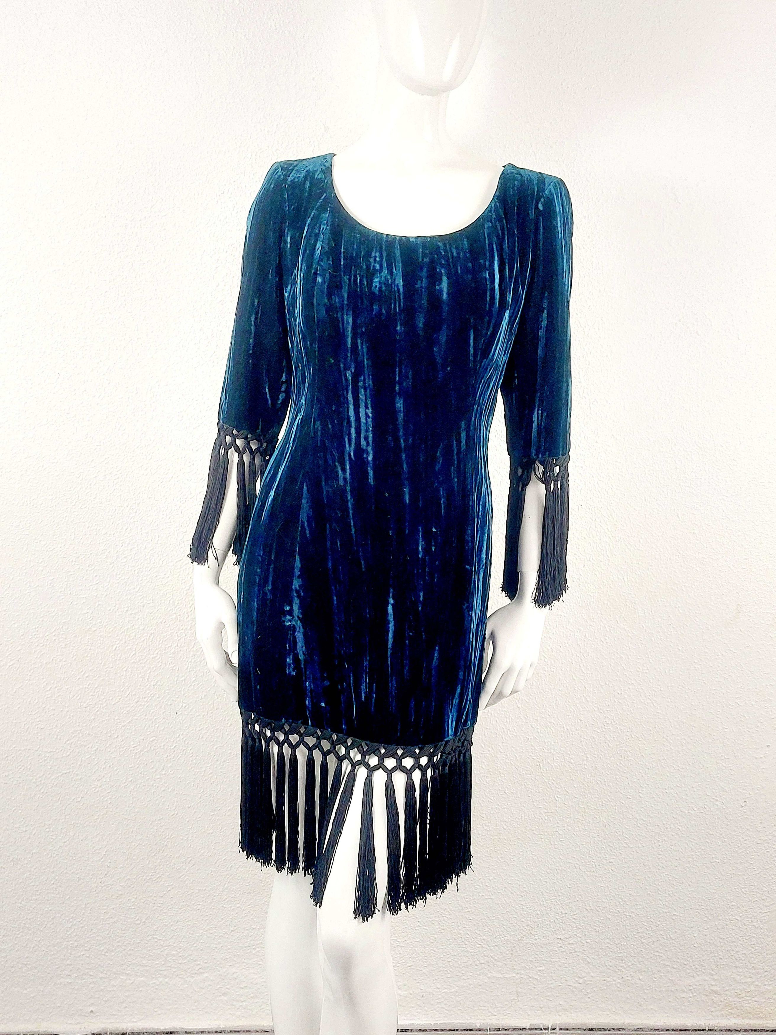 Yves Saint Laurent 1998 Runway Yves Saint Laurent Rive Gauche Finge Dress Size M / US 6-8 / IT 42-44 - 7 Thumbnail