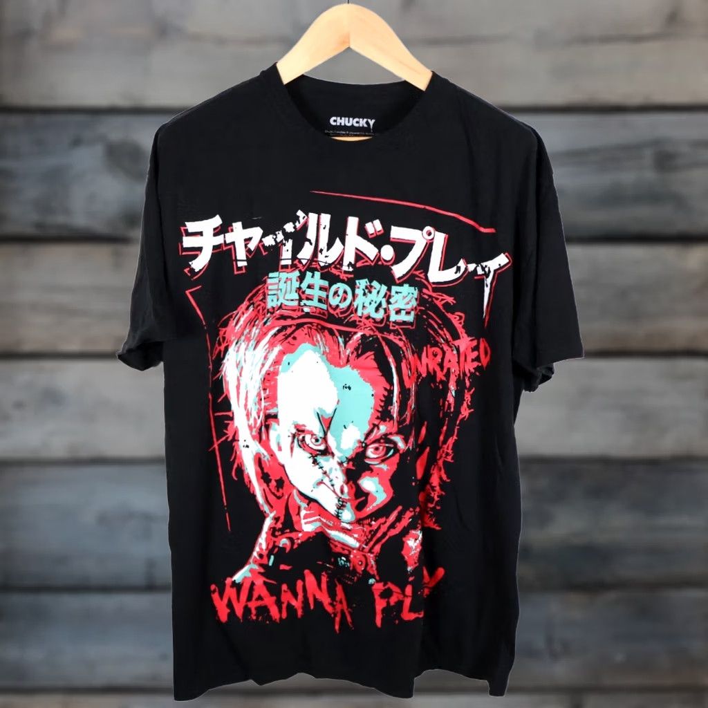 Vintage Chucky Child'S Play Japanese Print Large Black Horror Slasher Shirt Adult Size US L / EU 52-54 / 3 - 1 Thumbnail