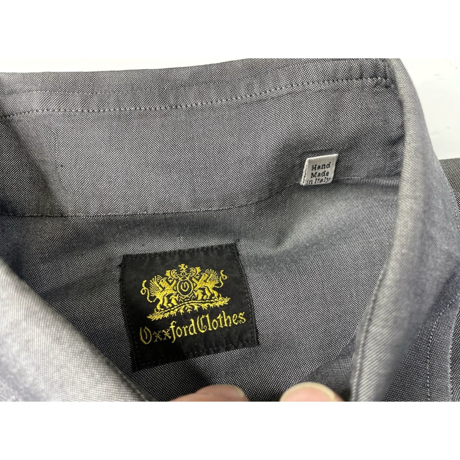Vintage VINTAGE Oxxford Dress Shirt Men 16.5 42 Gray Cotton Cashmere Italy Handmade Long Sleeve Button Shirt Regular Classic Size 16.5/42 Mens Size 46R - 3 Thumbnail
