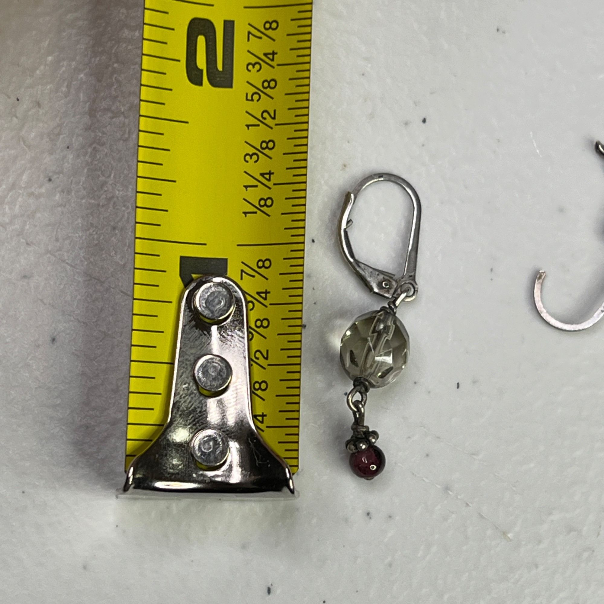 Designer Vintage Silver-Tone Drop Earrings With Faceted Beads Size ONE SIZE - 3 Thumbnail