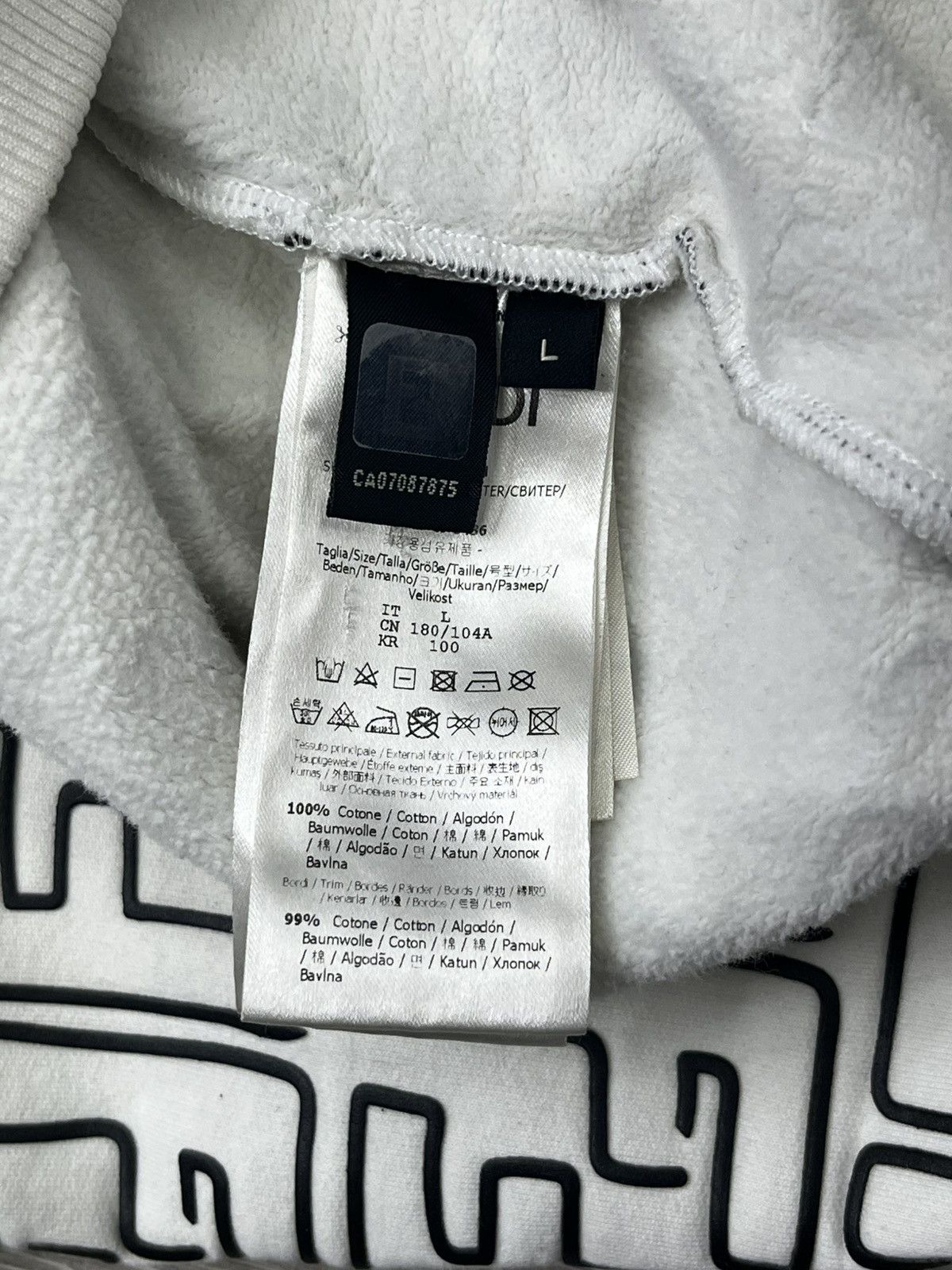 Fendi Fendi Double F Print White Black Hoodie Size US L / EU 52-54 / 3 - 5 Thumbnail