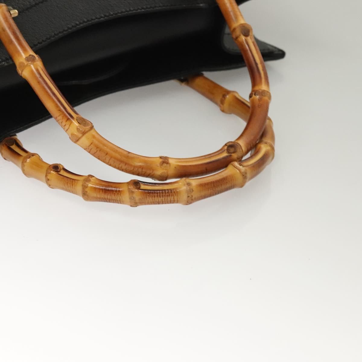 Gucci GUCCI Bamboo Hand Bag Leather Black Gold 002 002 Size ONE SIZE - 7 Thumbnail