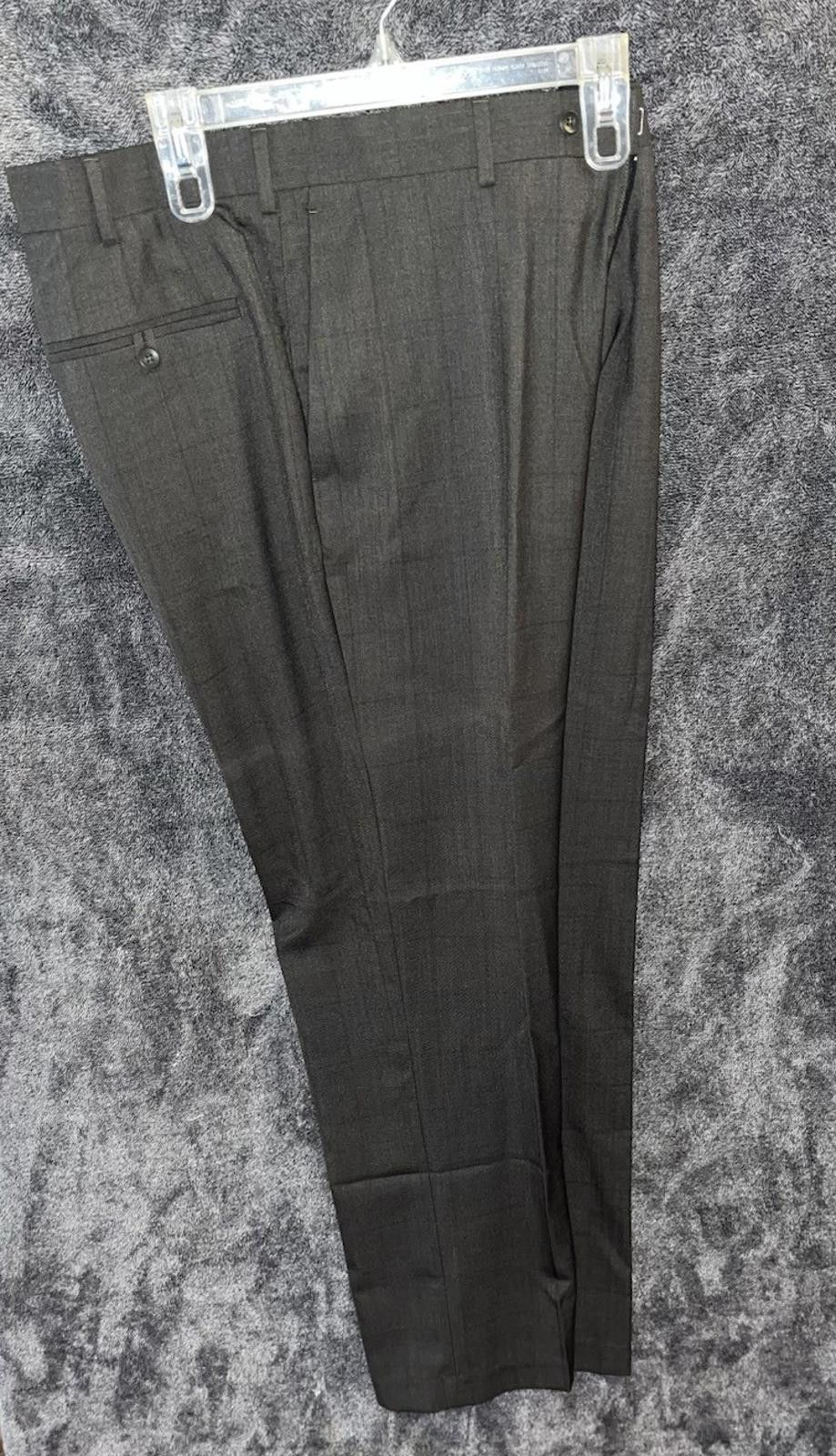 Blundstone Perry Ellis Portfolio 34x32 Gray Herringbone Dress Pants Size US 34 / EU 50 - 2 Thumbnail