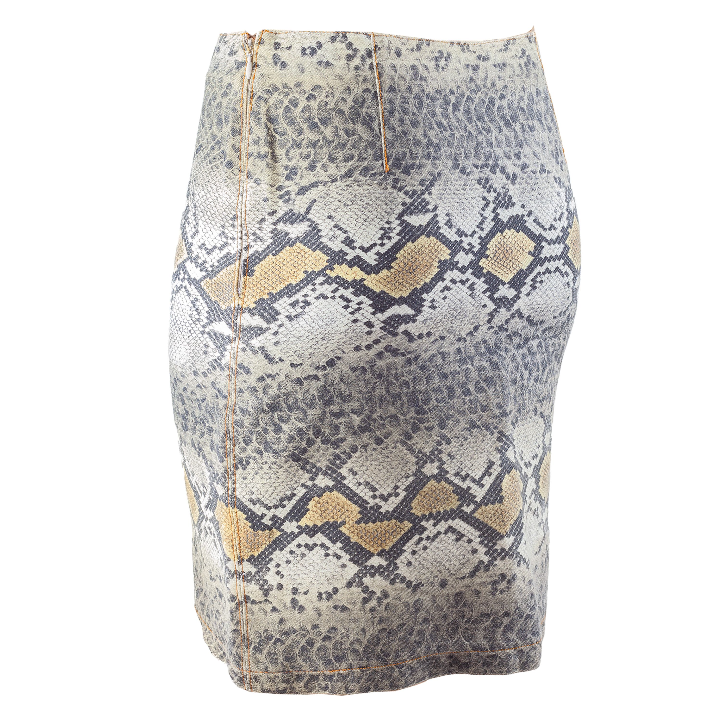Roberto Cavalli Roberto Cavalli Snake Print Vintage Midi Pencil Skirt (S) Size 26" / US 2 / IT 38 - 2 Thumbnail