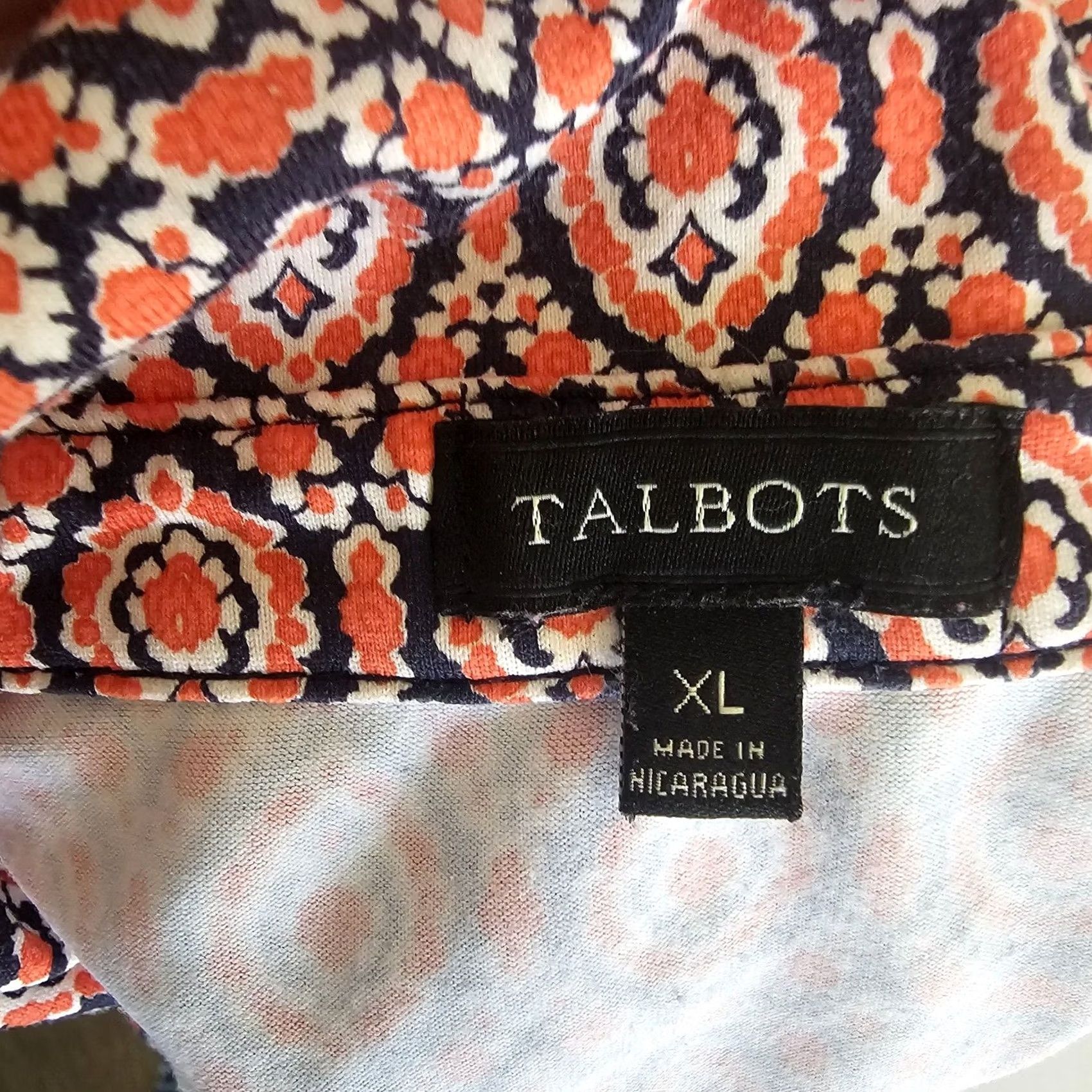 Talbots Talbots Top Shirt Womens XL Orange Stretch 3/4 Sleeve Career Casual Blouse Size XL / US 12-14 / IT 48-50 - 3 Thumbnail